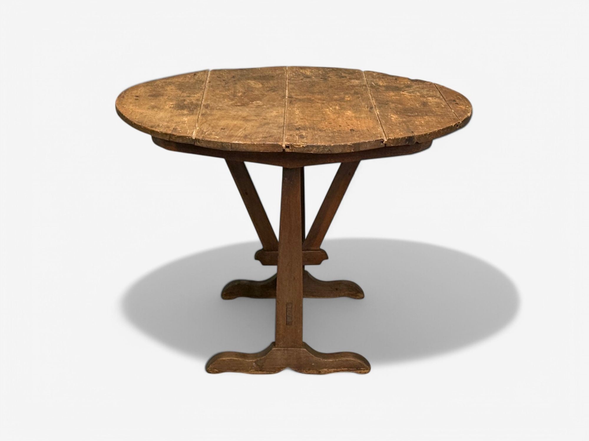 French Provincial, Wood, Wine Tasting Center Table, France, 19th C.