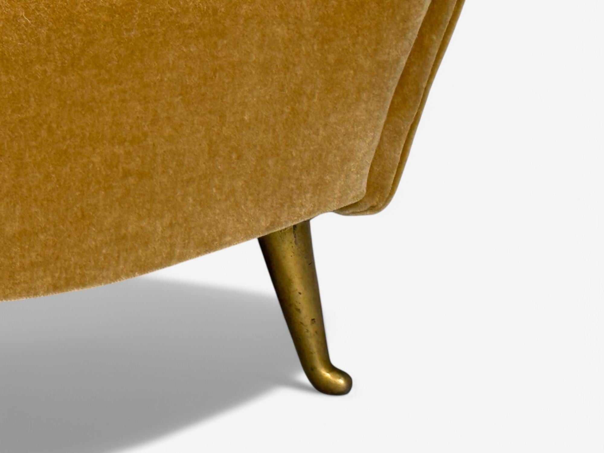 ISA Bergamo, Italian Mid-Century, Bronze, Camel Mohair, Lounge Chairs, 1950s