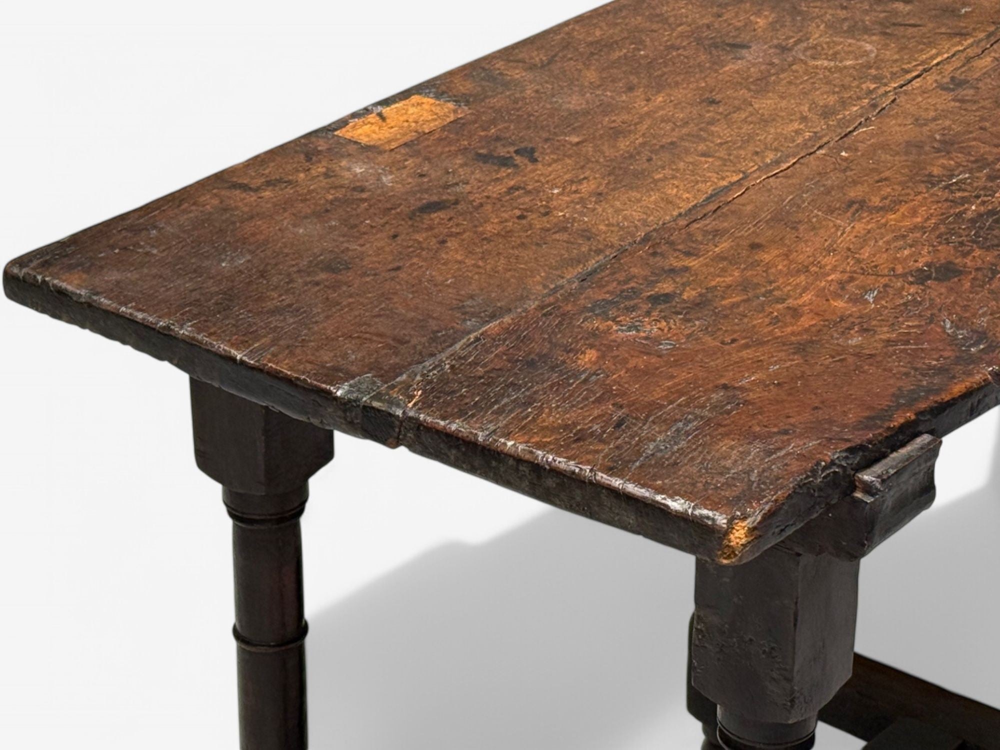 Baroque, Continental, Oak, Rustic Side Table, 17th C.
