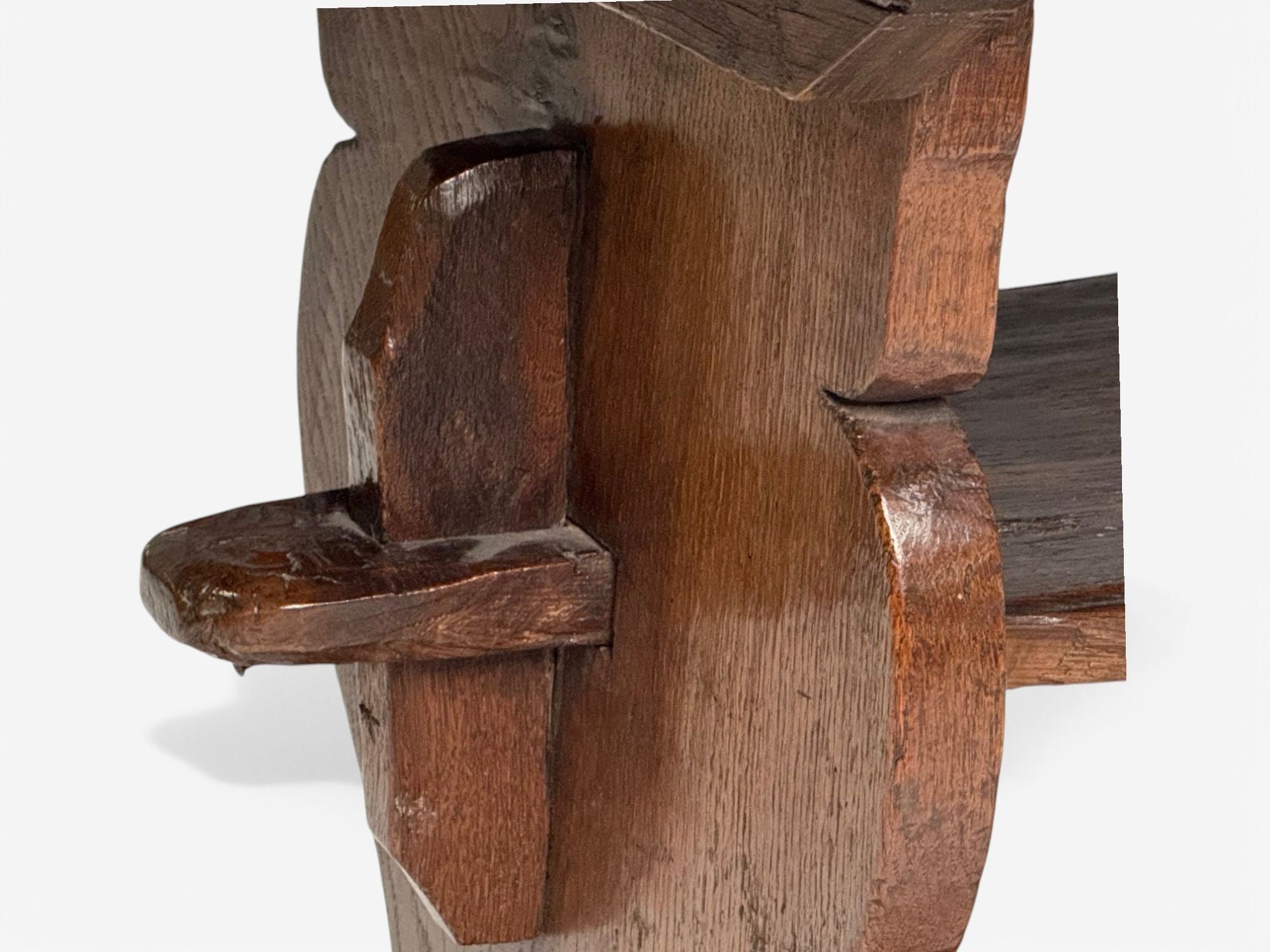 Flemish, Oak, Rustic Side or Console Table, Belgium, 17th C.