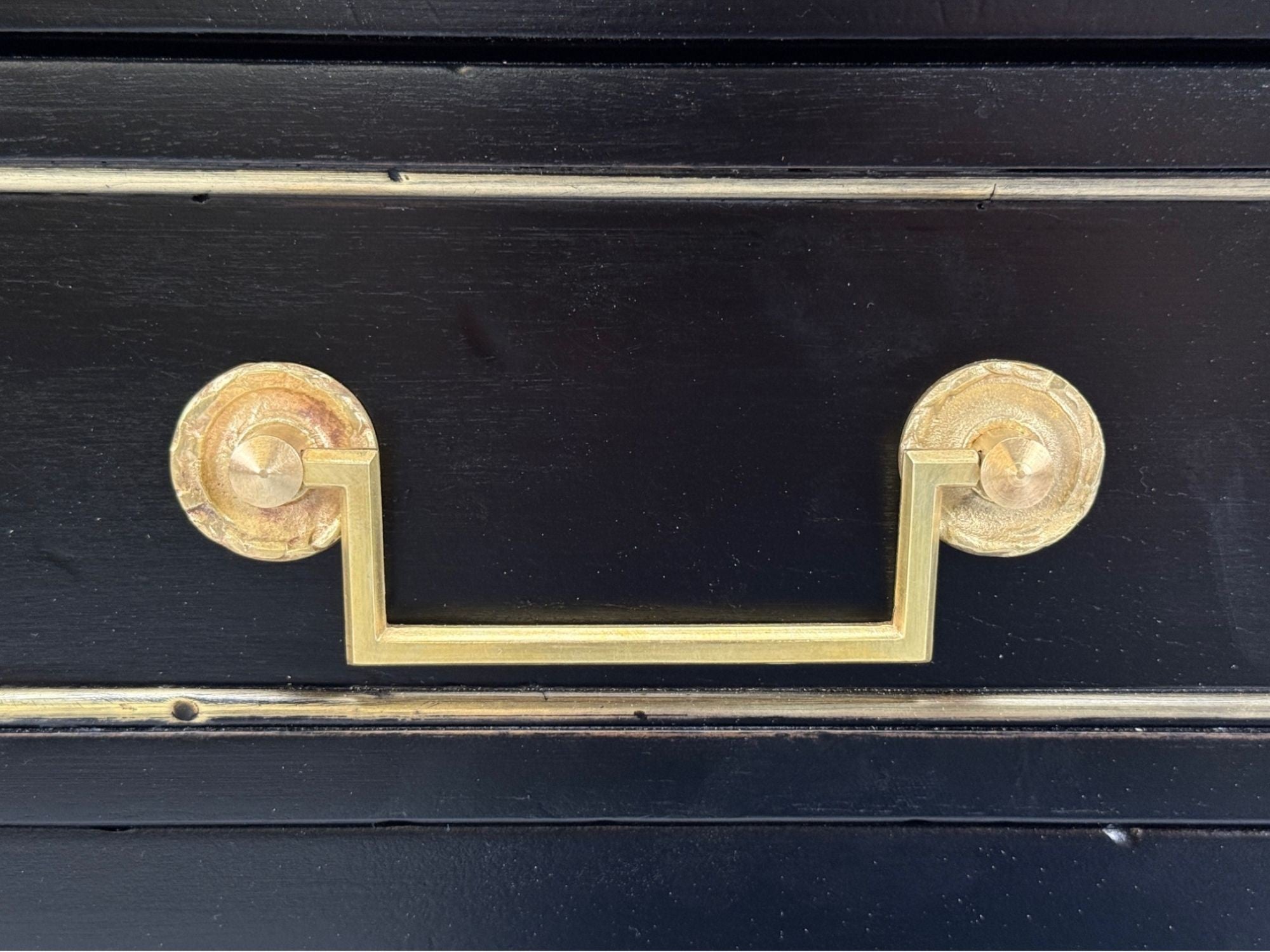 Louis XVI, Hollywood Regency, Bronze, Marble, Ebonized Console, France, 1930s