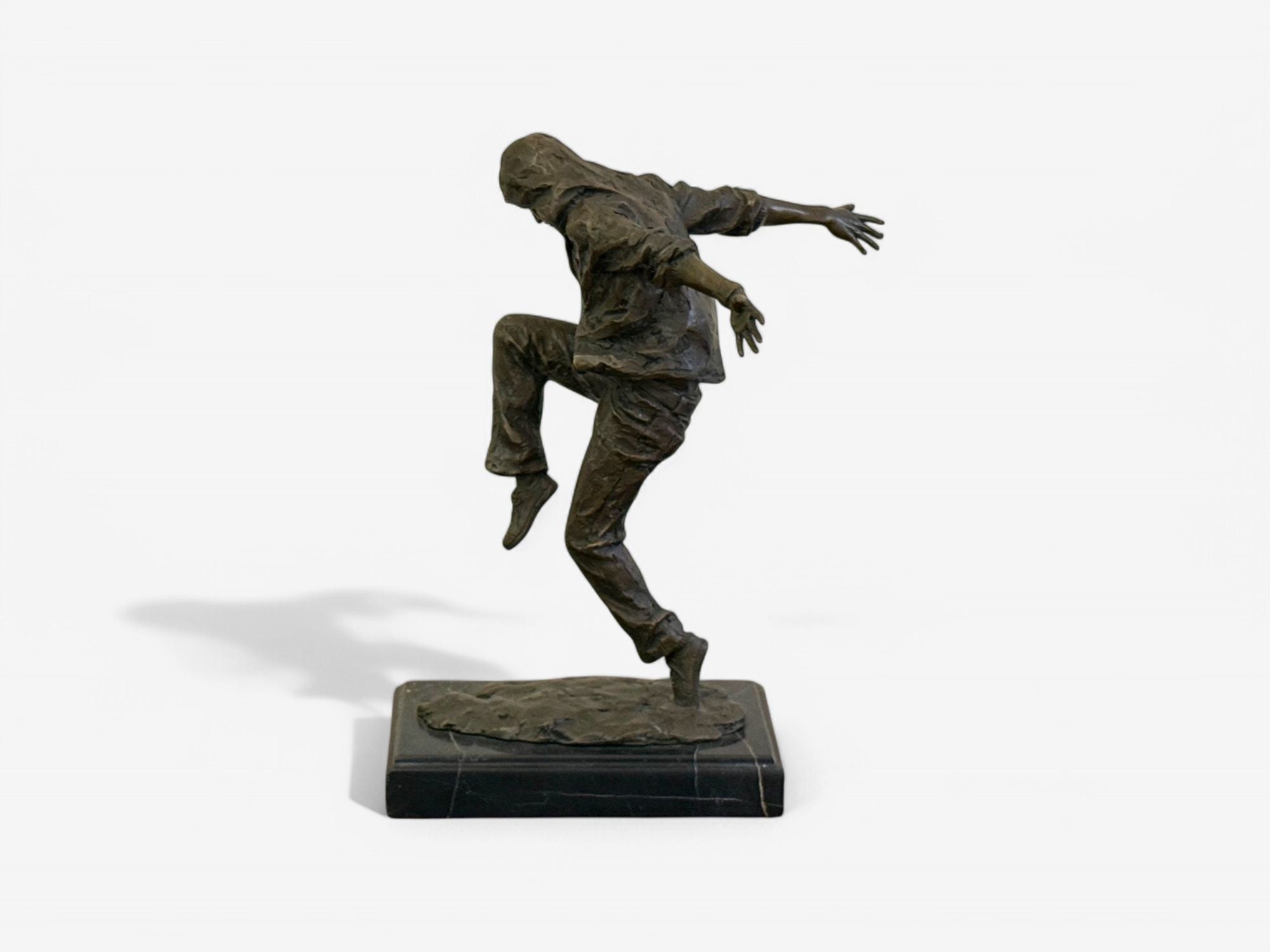 Mid-Century Modern, Bronze, Table-Top Sculpture, Break-dancer Statue, USA, 1980s