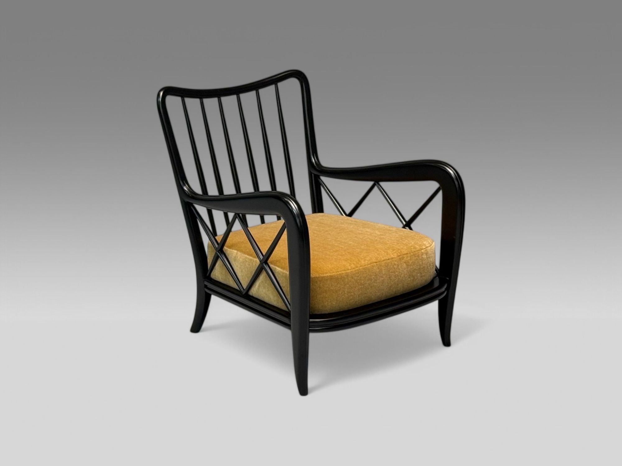 Paolo Buffa attr, Italian Mid-Century Modern, Camel Mohair, Lounge Chairs, 1940s