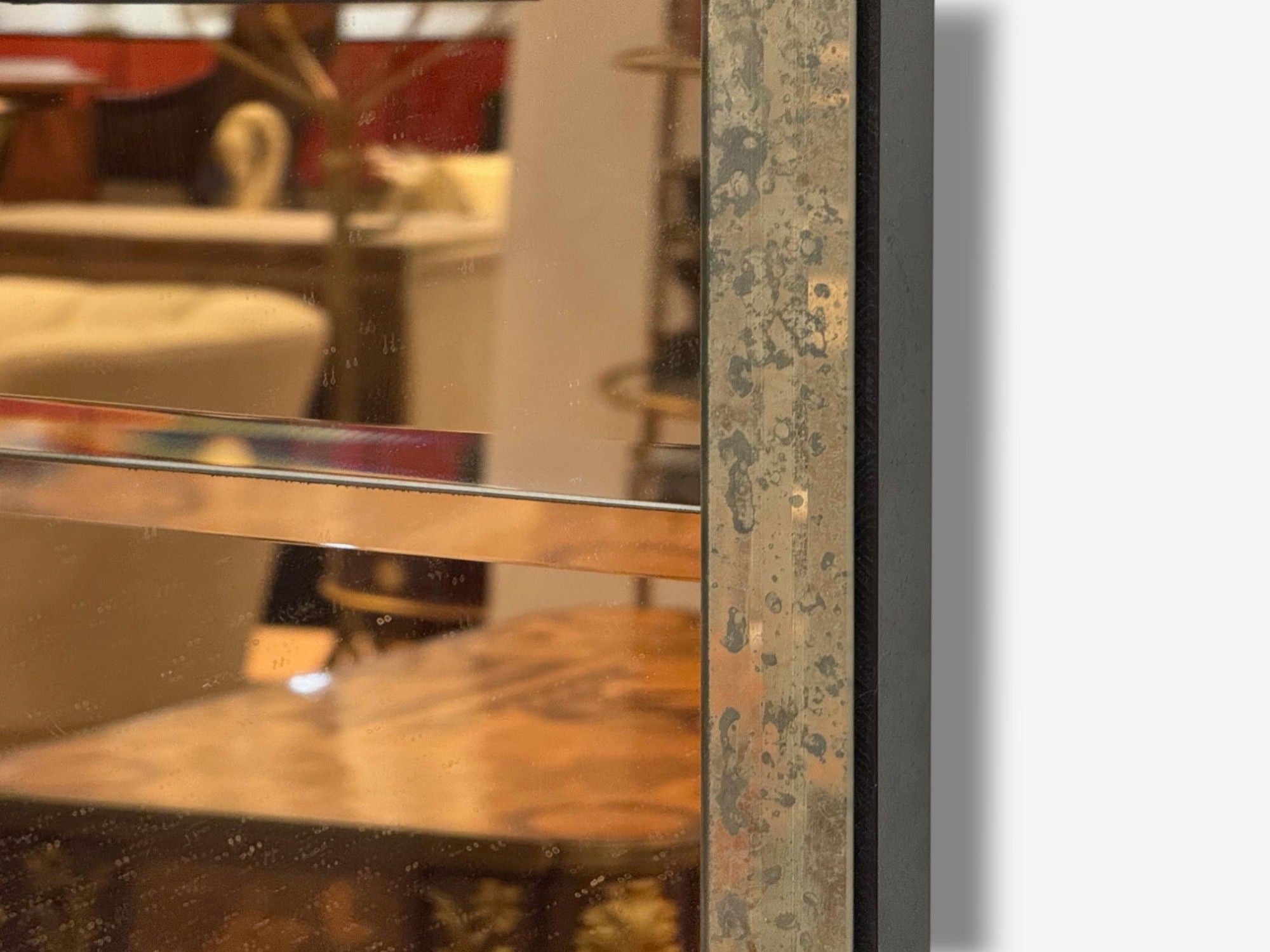 Art Deco Style, Eglomise Glass, Beveled Mirror, Monumental Wall Mirrors, 1960s