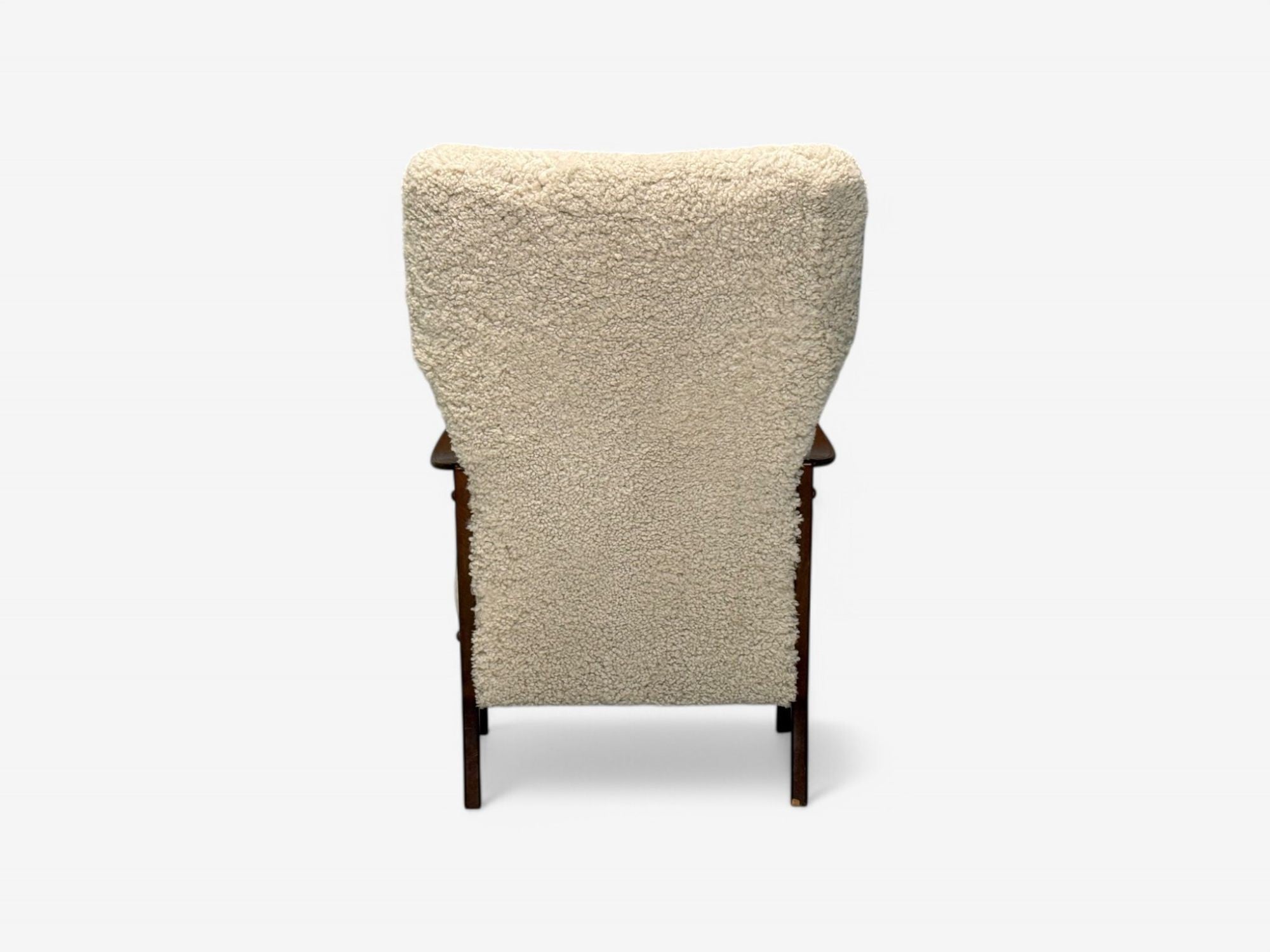 Danish Mid-Century Modern, Beige Sheepskin, Beech, Lounge Chair, Denmark, 1960s