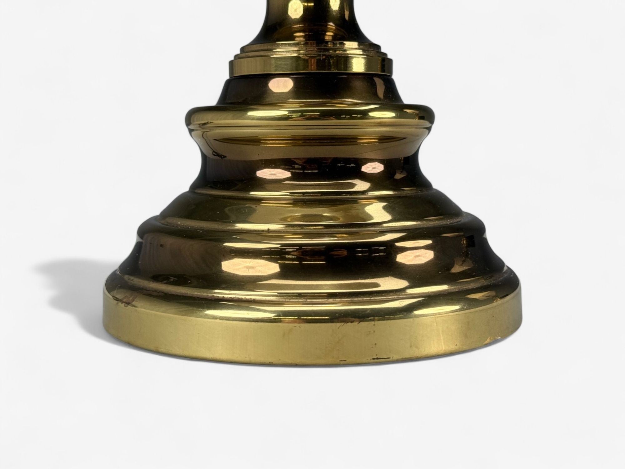 Hollywood Regency, Brass, Fabric, Table Lamps, USA, 1970s