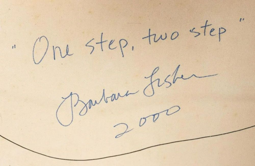Barbara Fisher Oil on Canvas "ONE STEP, TWO STEP", FRAMED, 2000