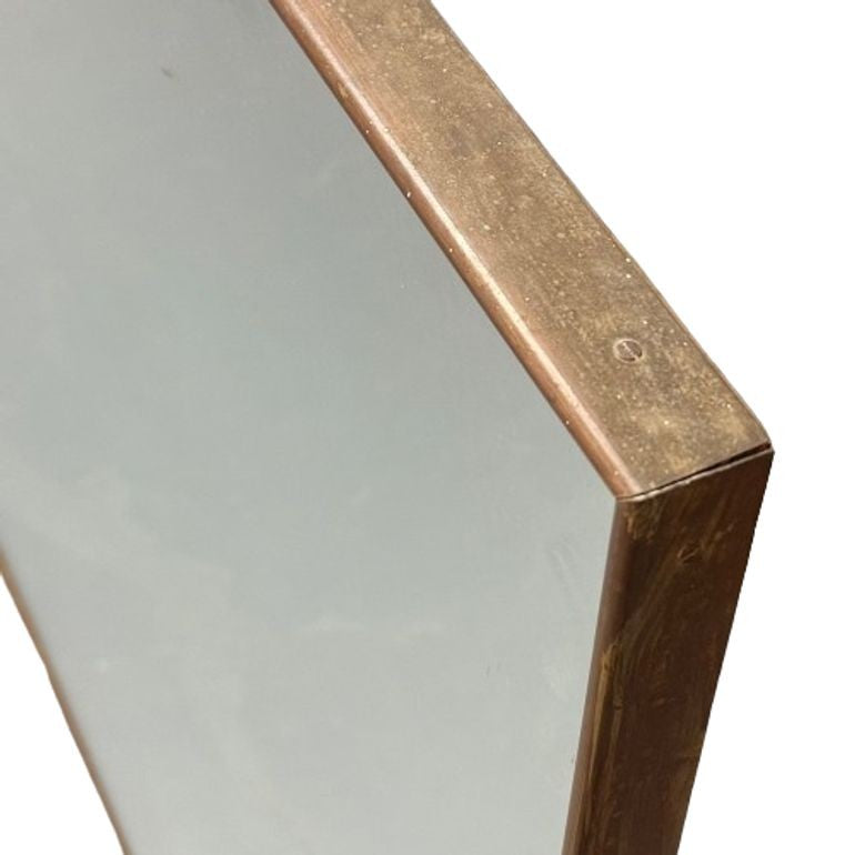 Gio Ponti Attr, Italian Mid-Century Modern, Monumental Wall Mirror, Brass, 1950s