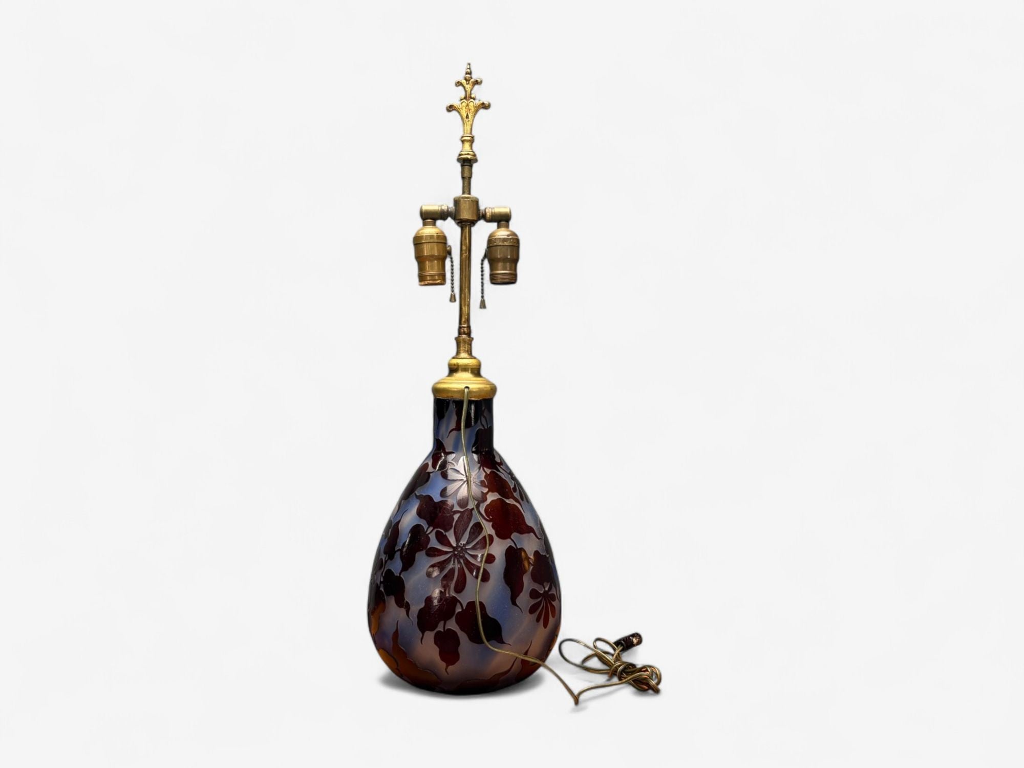 Emile Gallé, Art Nouveau, Glass, Table Lamp, France, 1920s