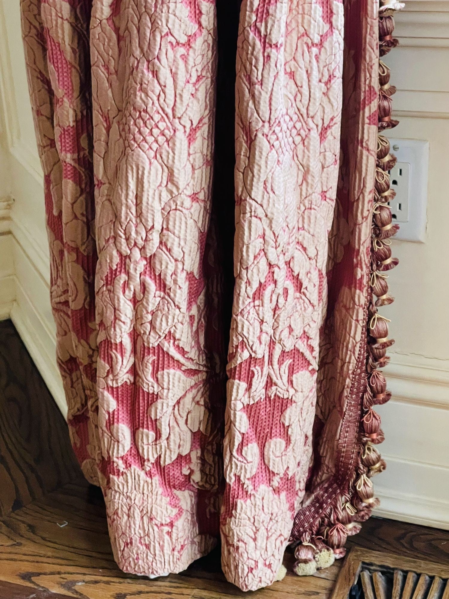 Pair of Burgundy Wall or Window Treatments, Curtains, Drapes, Scalamandré