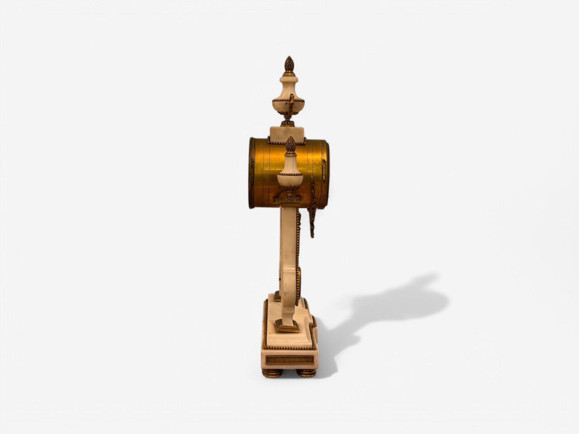 Hubert Sarton Style, Louis XVI, Porcelain, Bronze, Marble, Mantle Clock, 19th C.