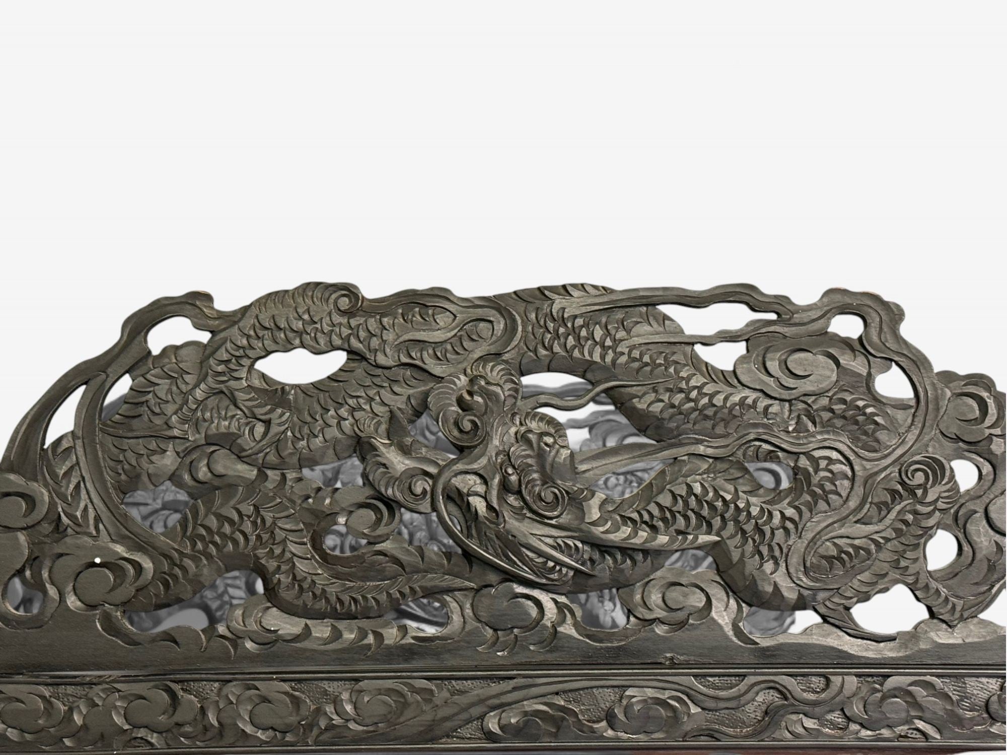Shibayama Art, Meiji Era, Ebonized Wood, Lacquer, Two Panel Screen, Japan, 1890s