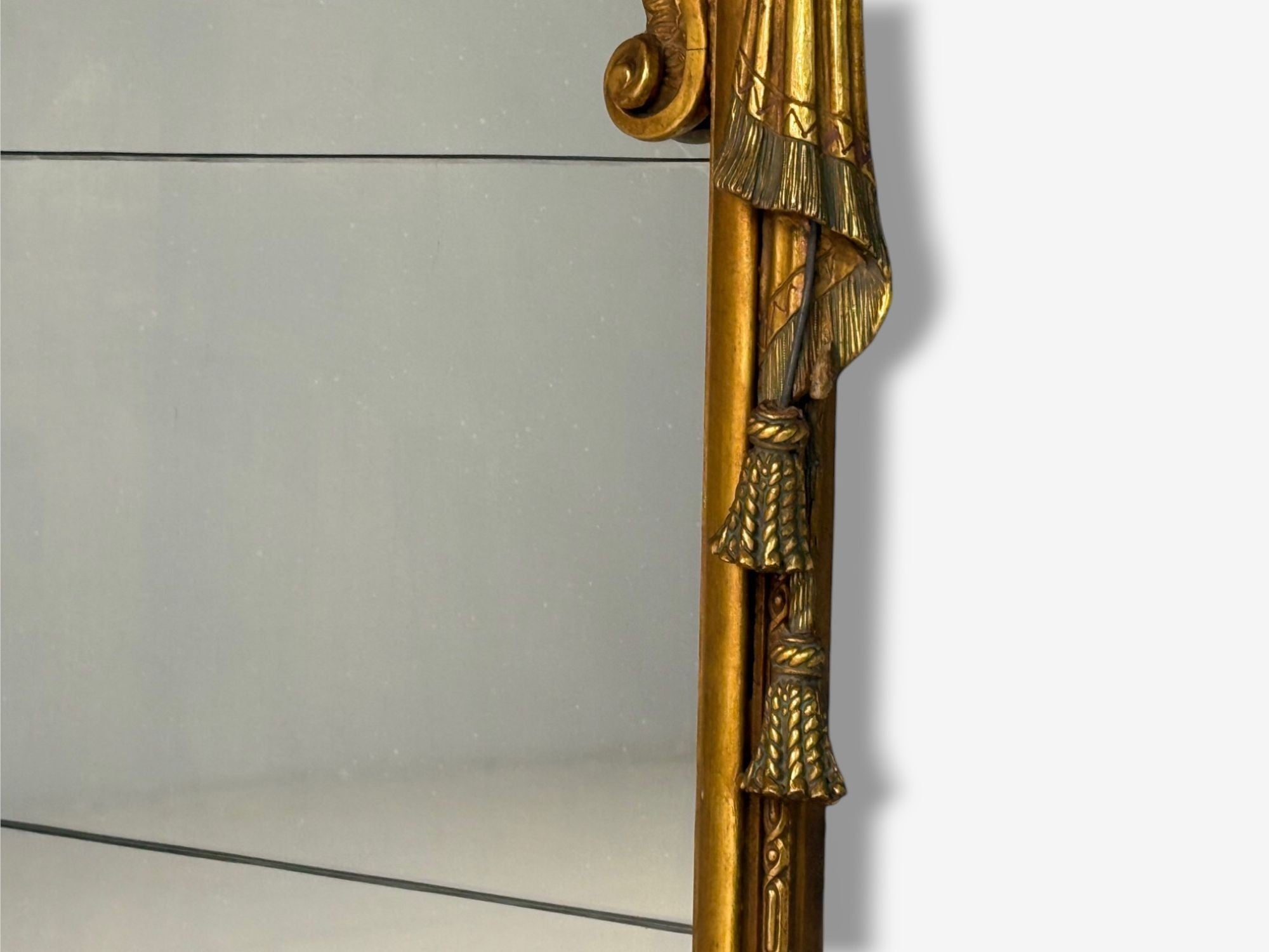 Adam Style, Giltwood, Drapery Motif, Over the Mantle Wall Mirror, Italy, 1920s