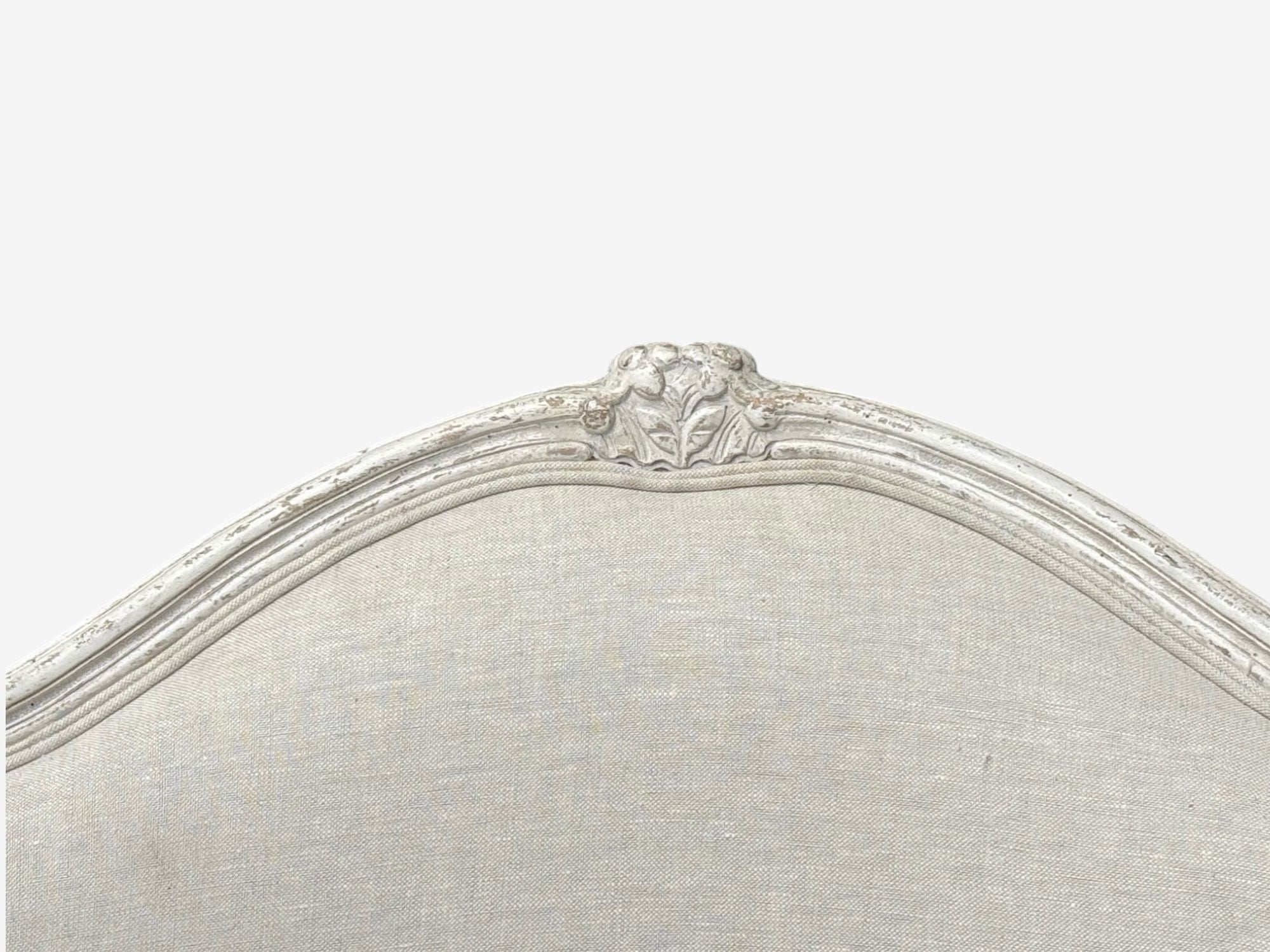 Gustavian, Distressed White Paint, Linen, Swedish Daybed, Sweden, 20th c.