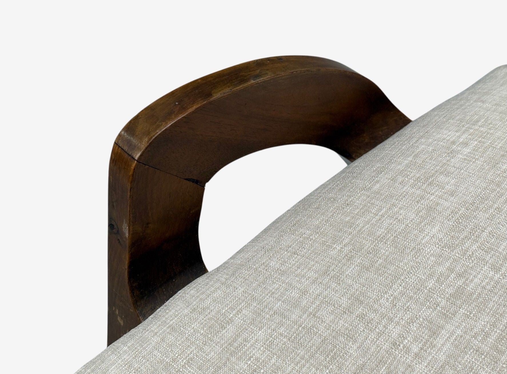 Malatesta & Masson, Beige Fabric, Wood, Occasional Chairs, Italy, 1950s