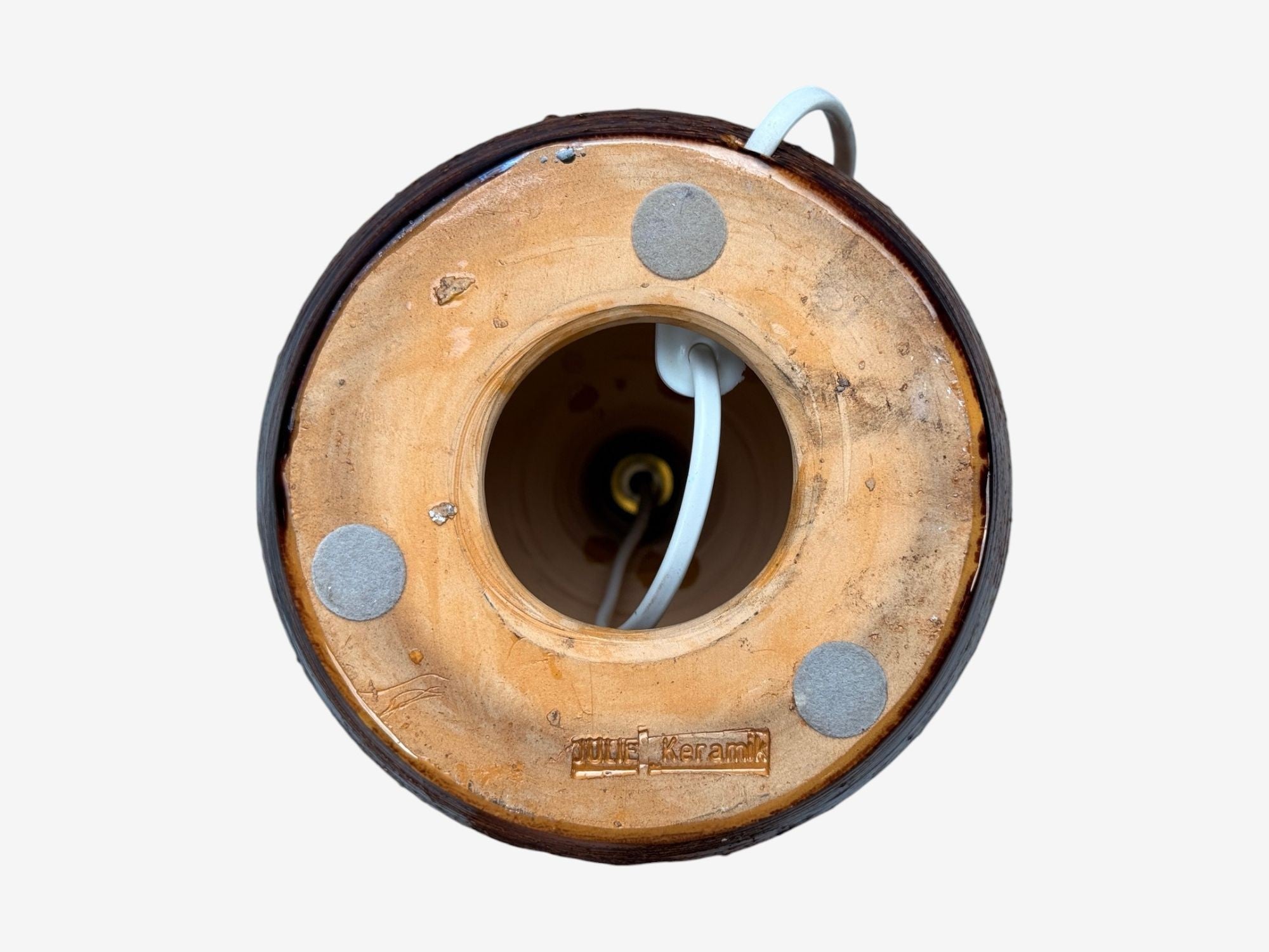 Julie Keramik, Danish Modern, Brown Ceramic, Table Lamp, Denmark, 1960s