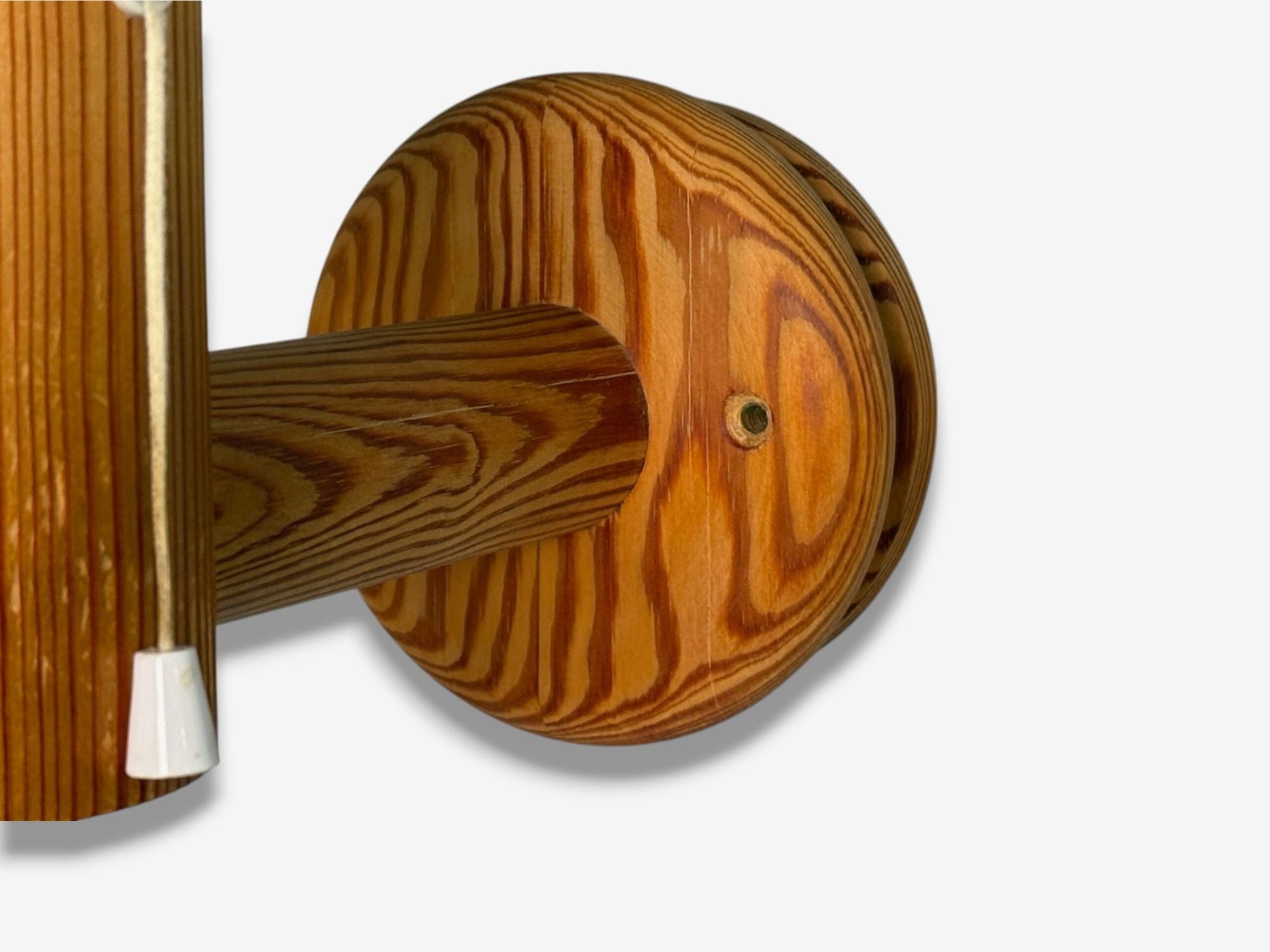 Uno Kristiansson, Swedish Modern, Pine, Fabric, Large Sconces, Sweden, 1970s