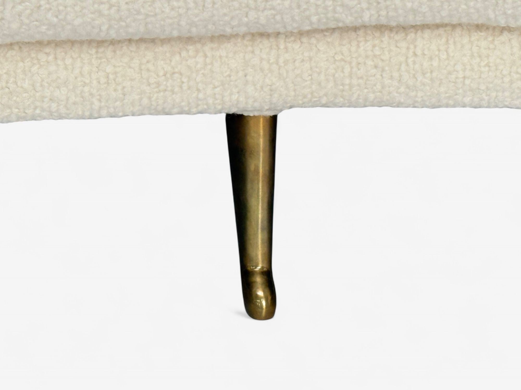 Federico Munari, Italian Modern, White Boucle, Bronze, Italy, 1950s