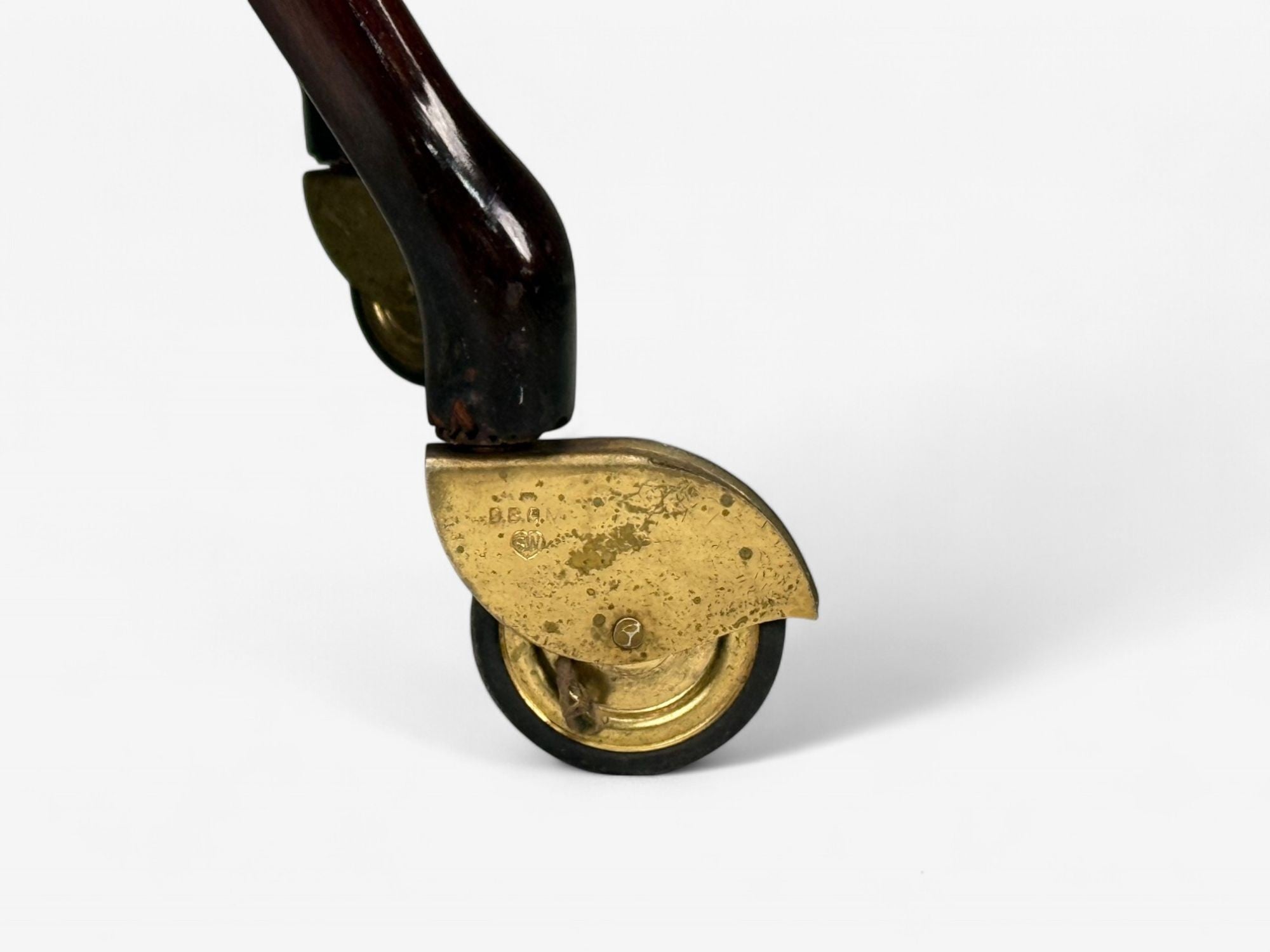 Ico Parisi Style, Italian Modern, Wood, Brass, Glass, Bar Cart, Italy, 1950s