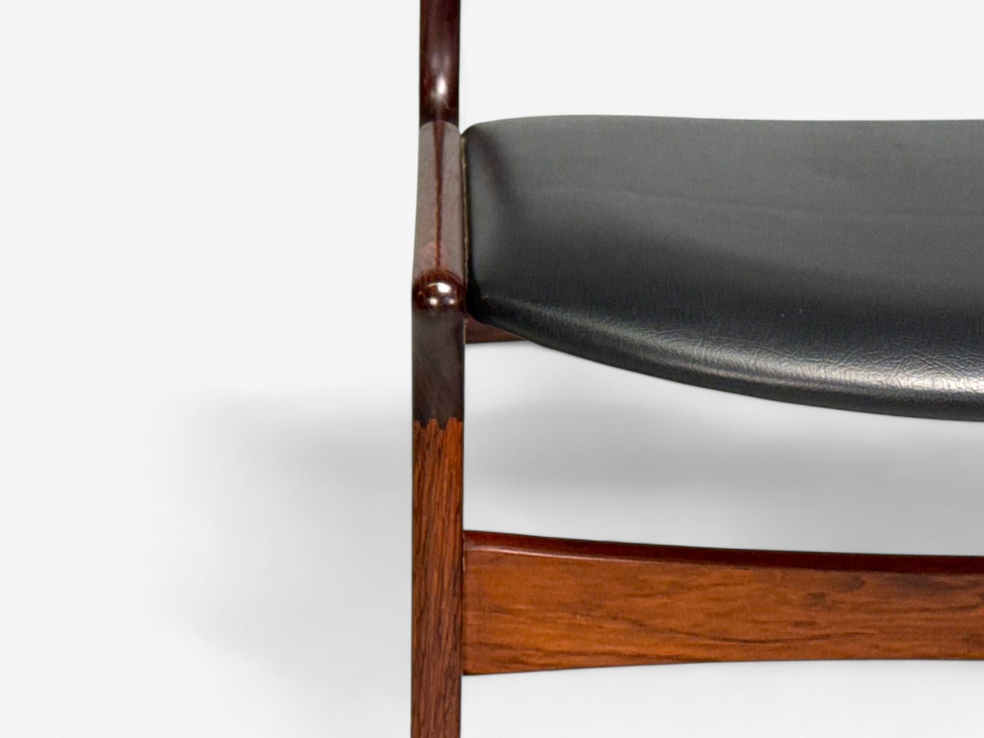 Danish Modern, Rosewood, Leatherette, Dining Chairs, Denmark, 1950s
