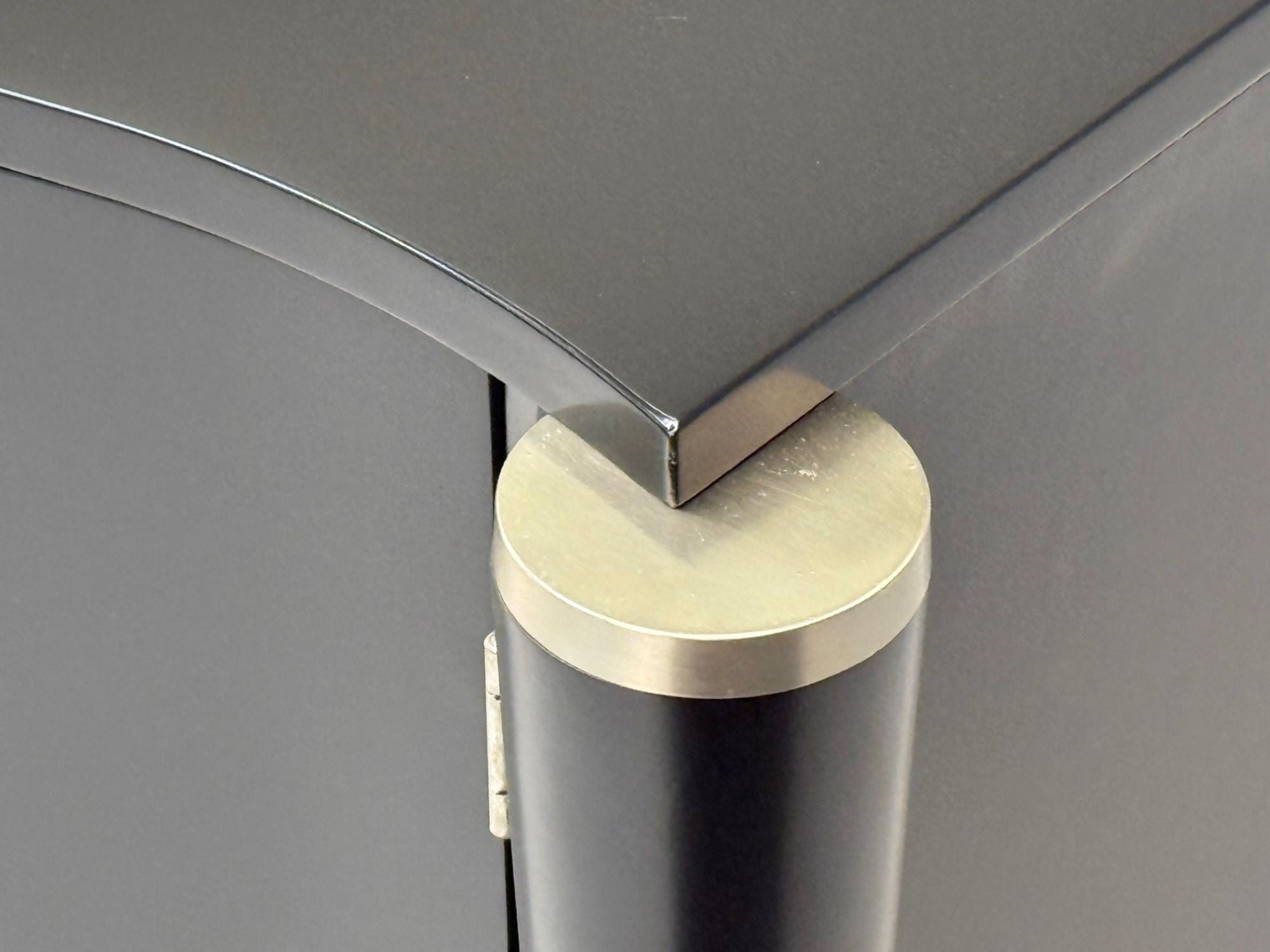 Hollywood Regency, Black Lacquer, Chrome, Nightstands, USA, 1970s
