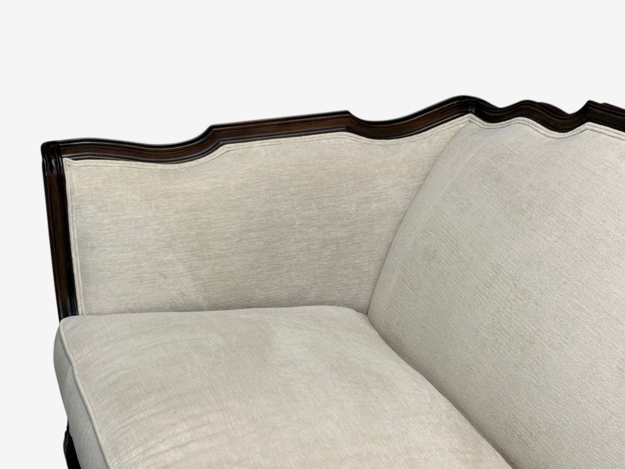 Louis XV Style, Mahogany, Beige Fabric, Sofa, France, 20th C.