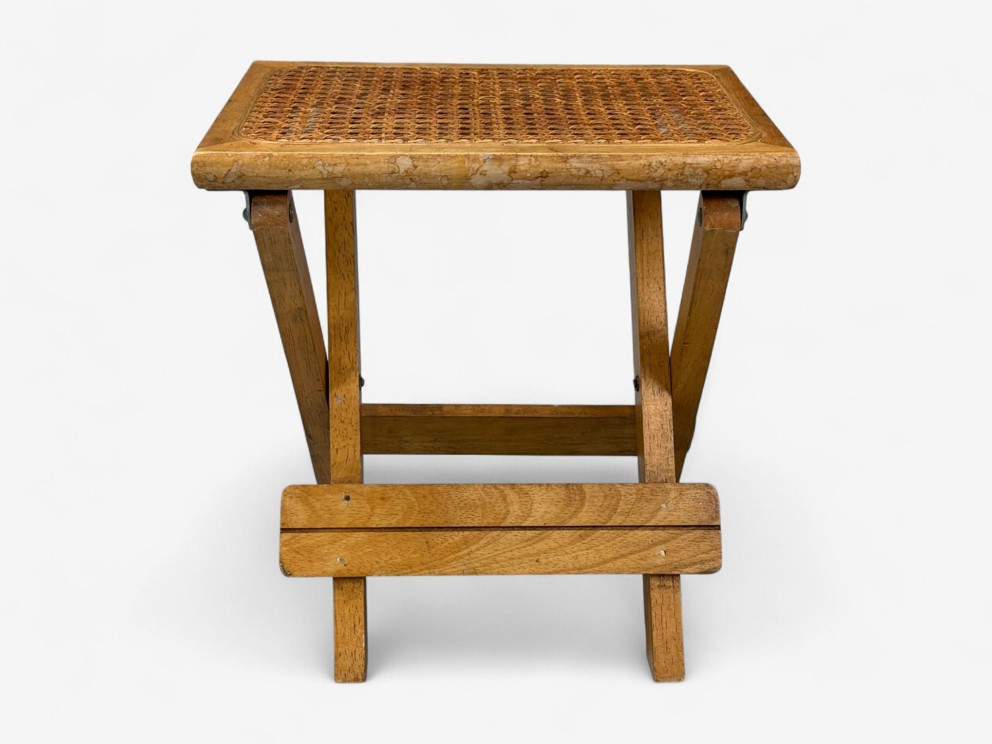 Danish Modern, Oak, Cane, Folding Side Tables, Denmark, 1970s