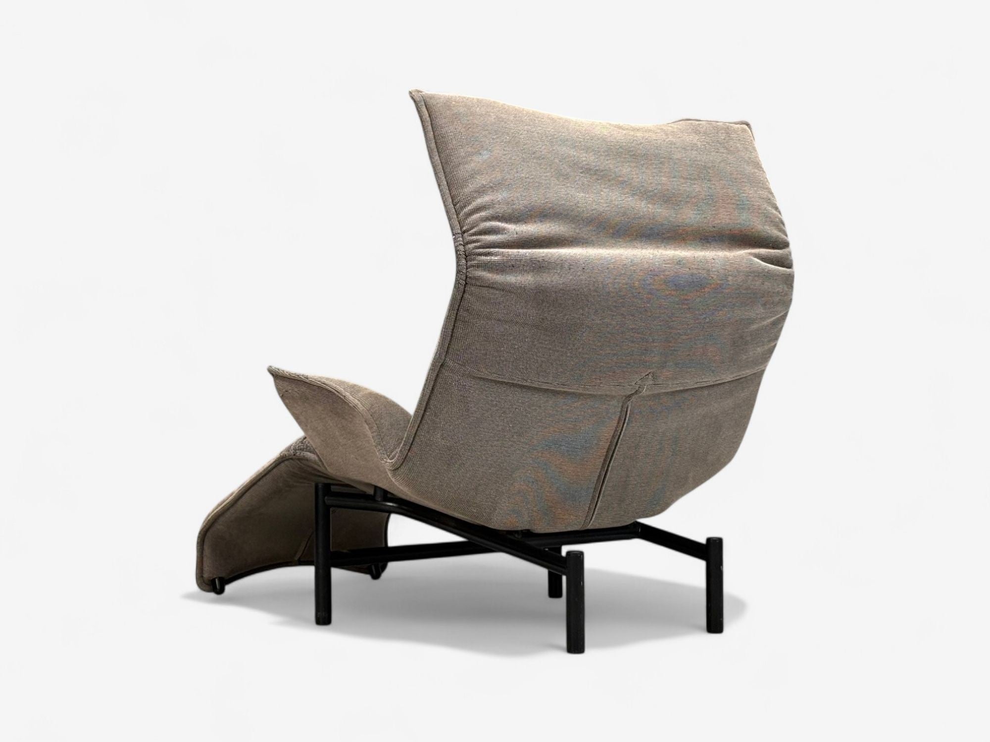Vico Magistretti, Italian Modern, Fabric, Metal, Veranda Lounge Chair, 1980s