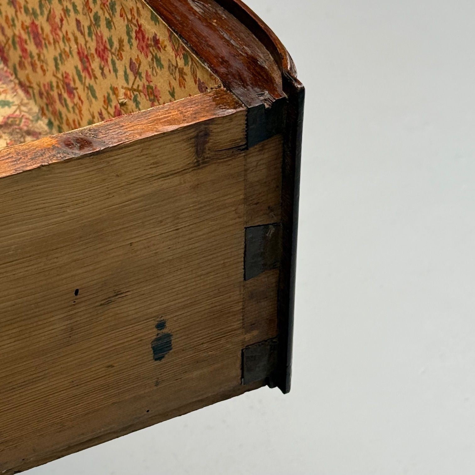 Baroque, French Louis XV, Provincial Cabinet, Walnut, Patinated Brass, 18th C.