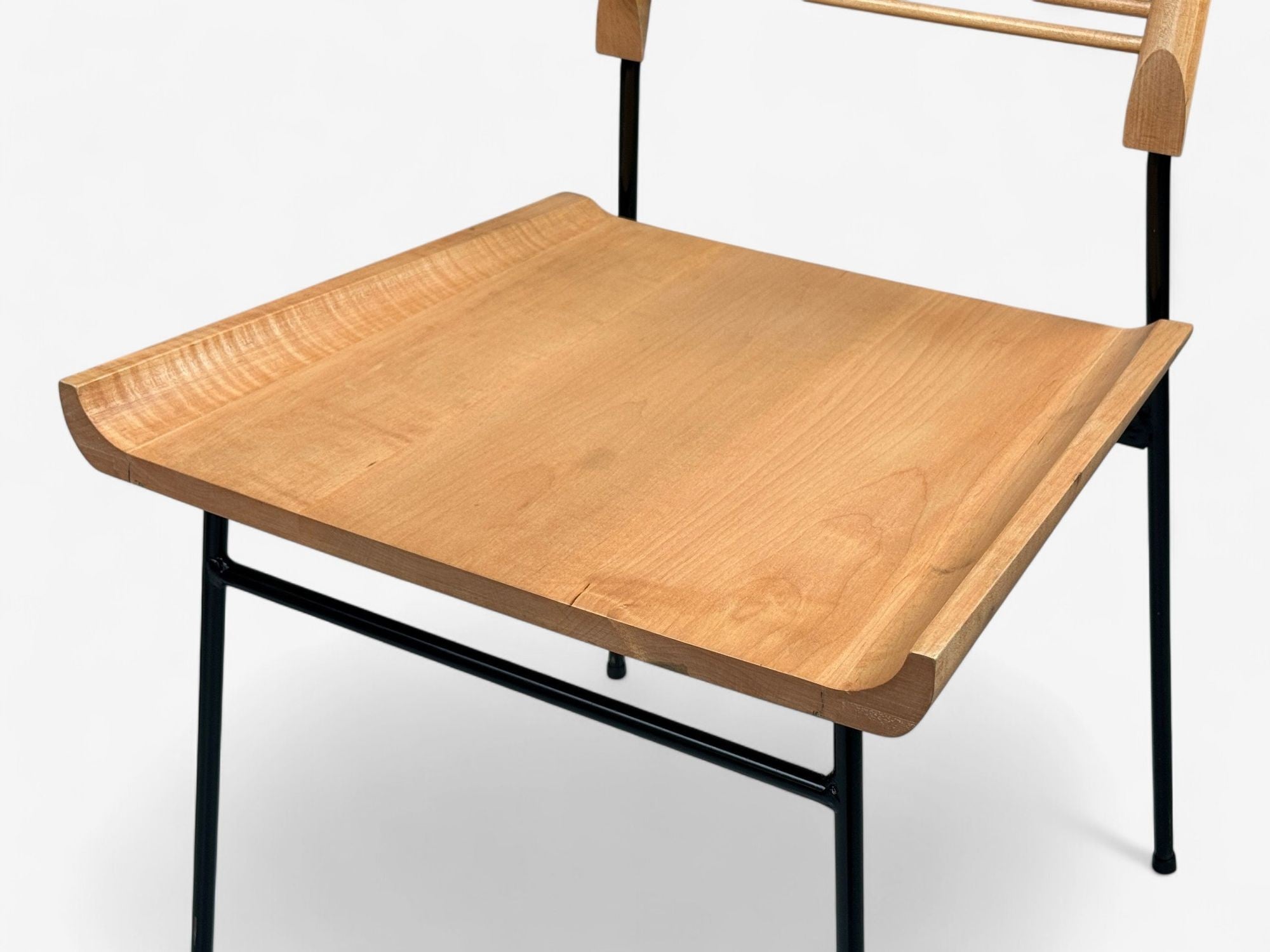 Paul McCobb, Maple, Lacquered Iron, Shovel Dining Chairs, USA, 1950s