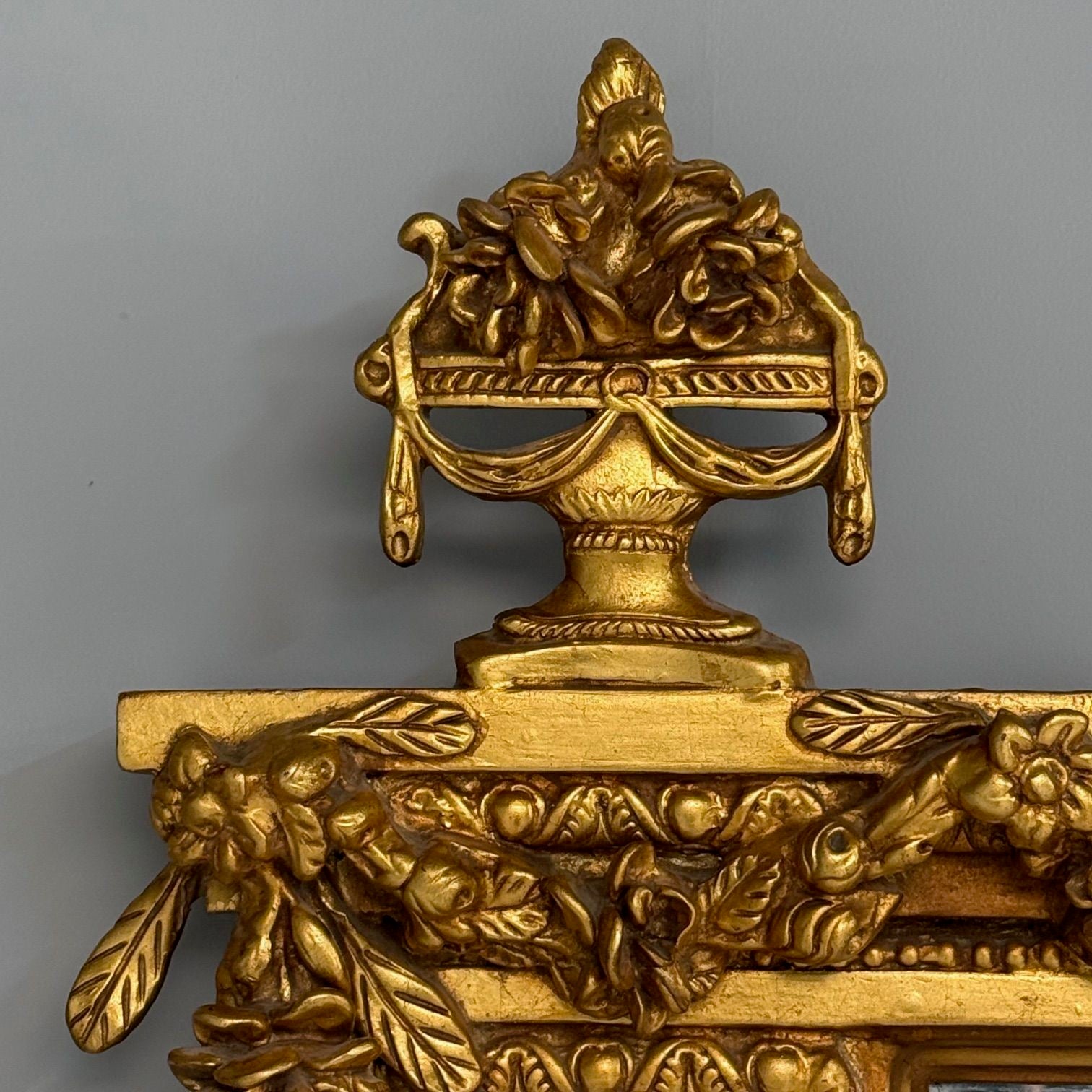 Louis XVI Style, Large Wall or Floor Mirrors, Giltwood, Gesso, Europe, 19th C.