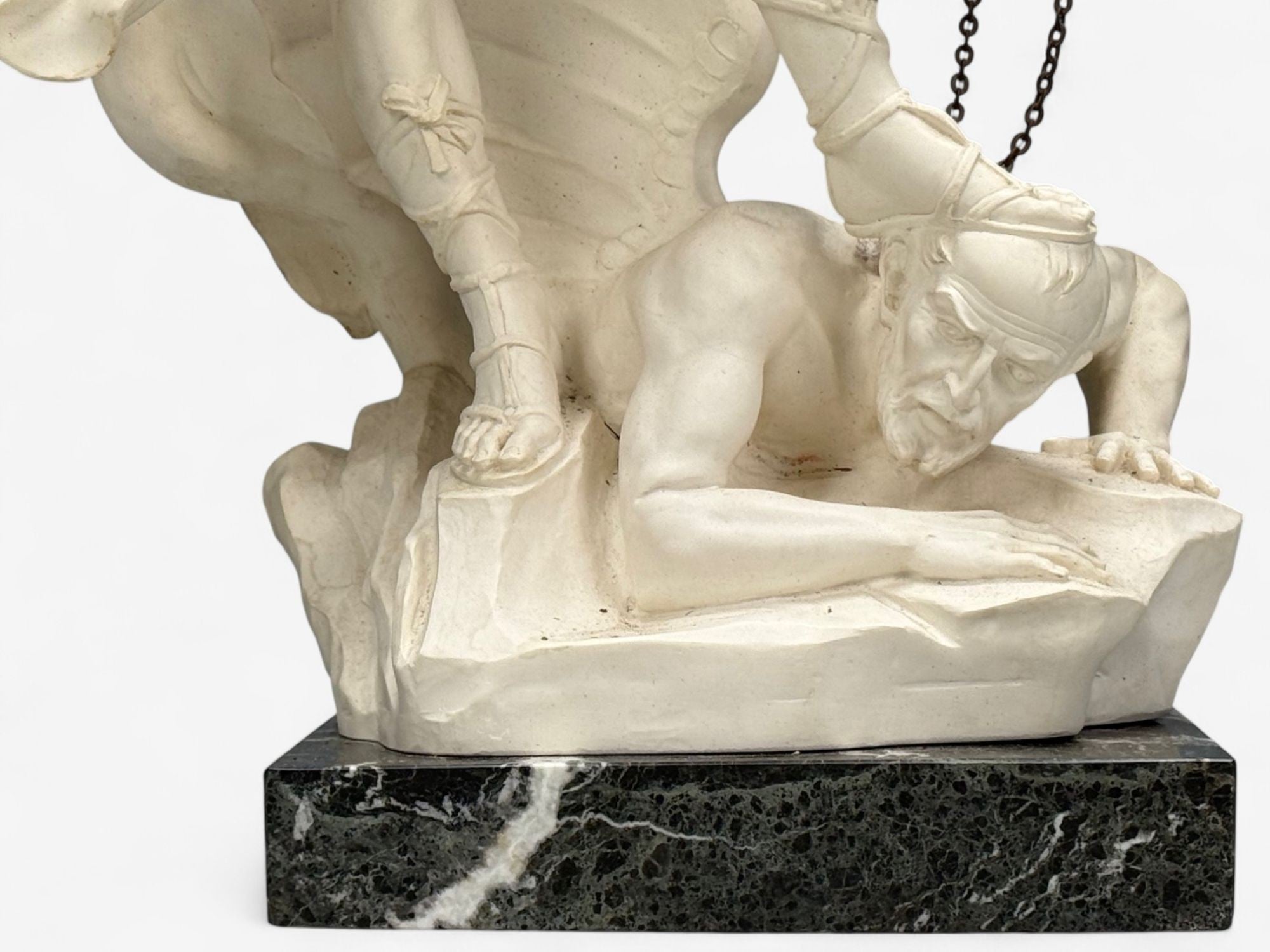 Statue of Saint Michael the Archangel, Composite, Marble Base, Italy, 20th c.