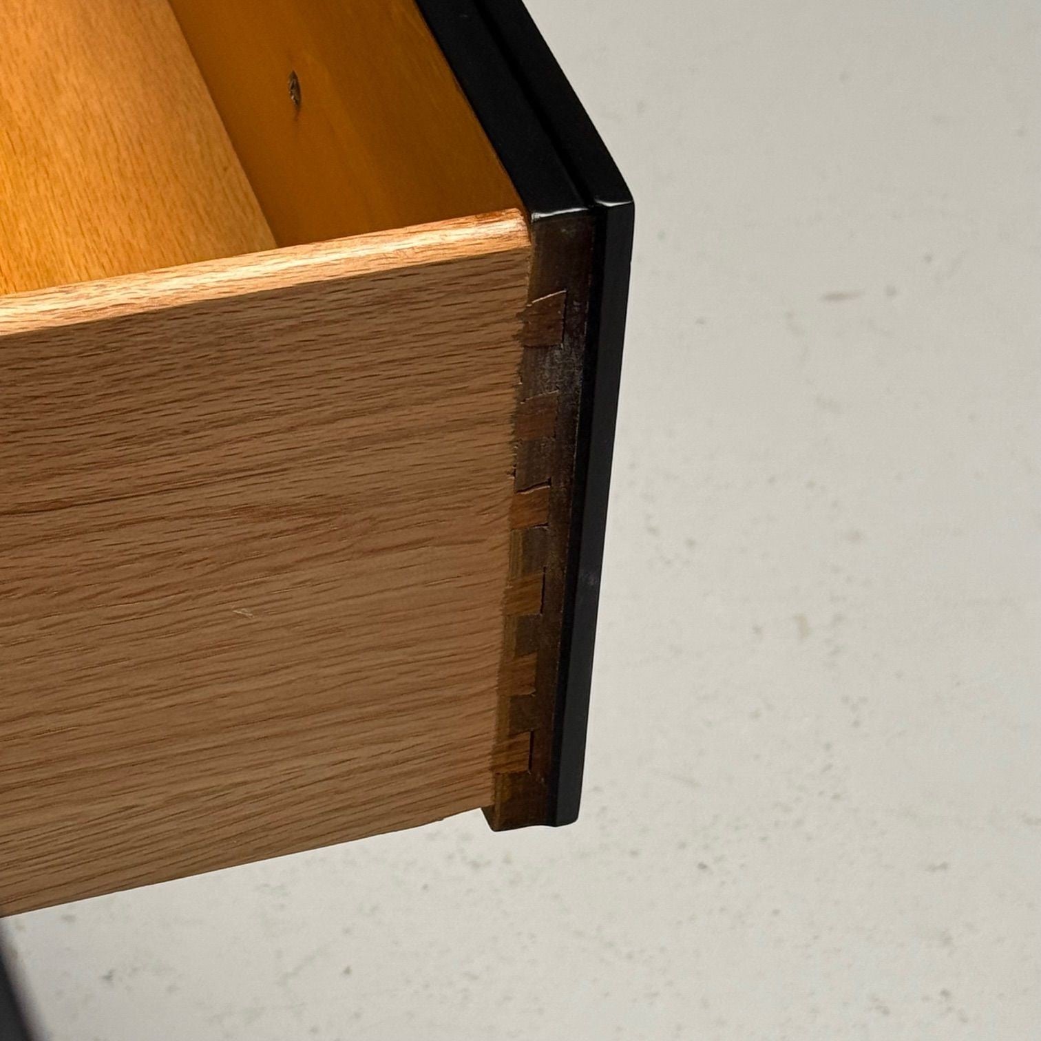 Jansen Style, Hollywood Regency, Nightstands, Ebony Finish, Bronze, 1940s