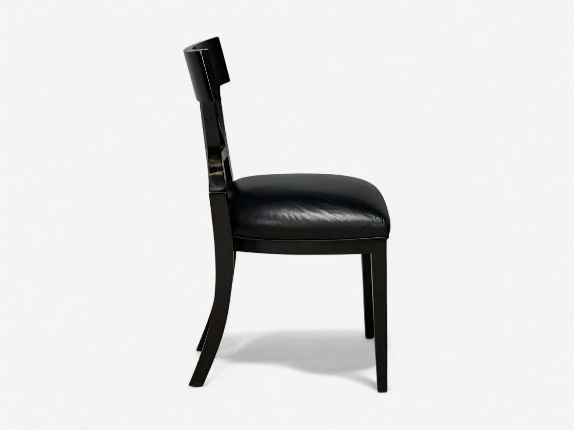 Niedermaier, Ebonized Wood, Leather, Klismos Dining Chairs, USA, 21st C.