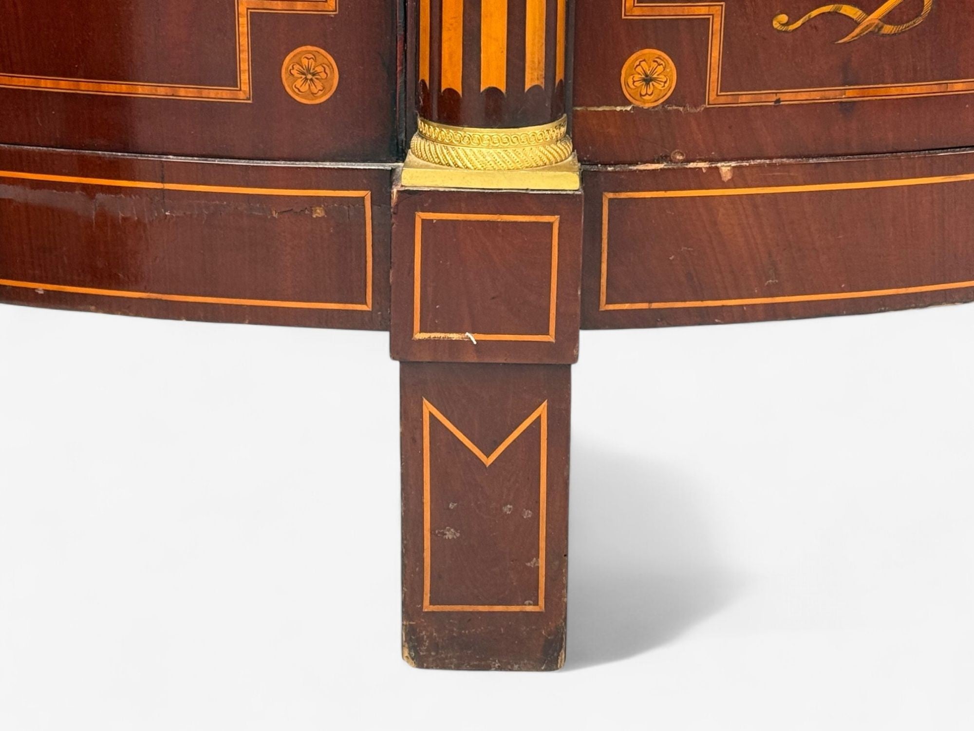 Italian Neoclassical, Marquetry, Satinwood, Demilune Chests, Italy, 19th c.