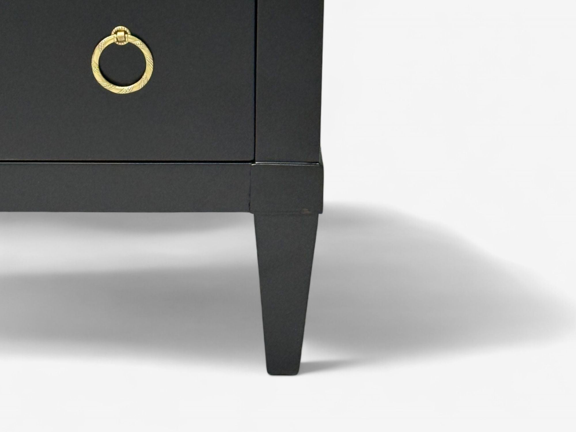 Charak, Hollywood Regency Style, Dresser, Black Painted Wood, Brass, USA, 1962