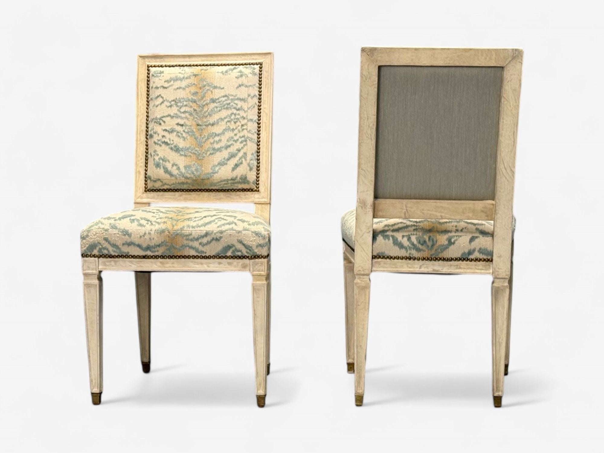 Jean-Michel Frank, Louis XVI Style, Six Dining Chairs, Parchment, France, 1930s