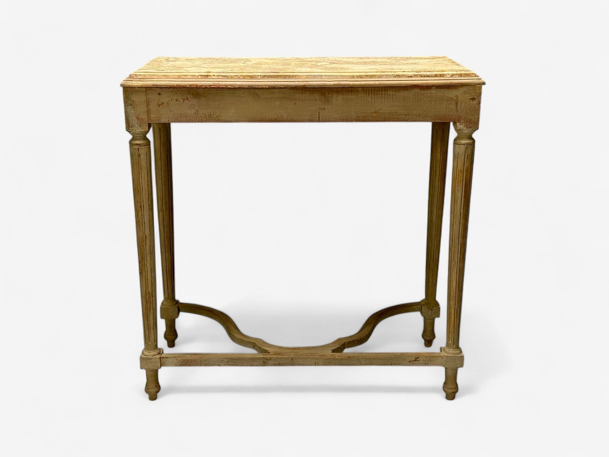 Gustavian, Louis XVI Style, Console Tables, Distressed Grey Wood, Marble, France