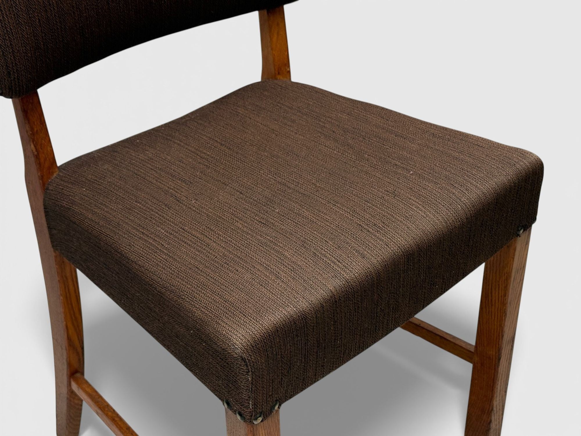 Fritz Hansen, Six Dining Chairs, Oak, Wool, Denmark, 1930s