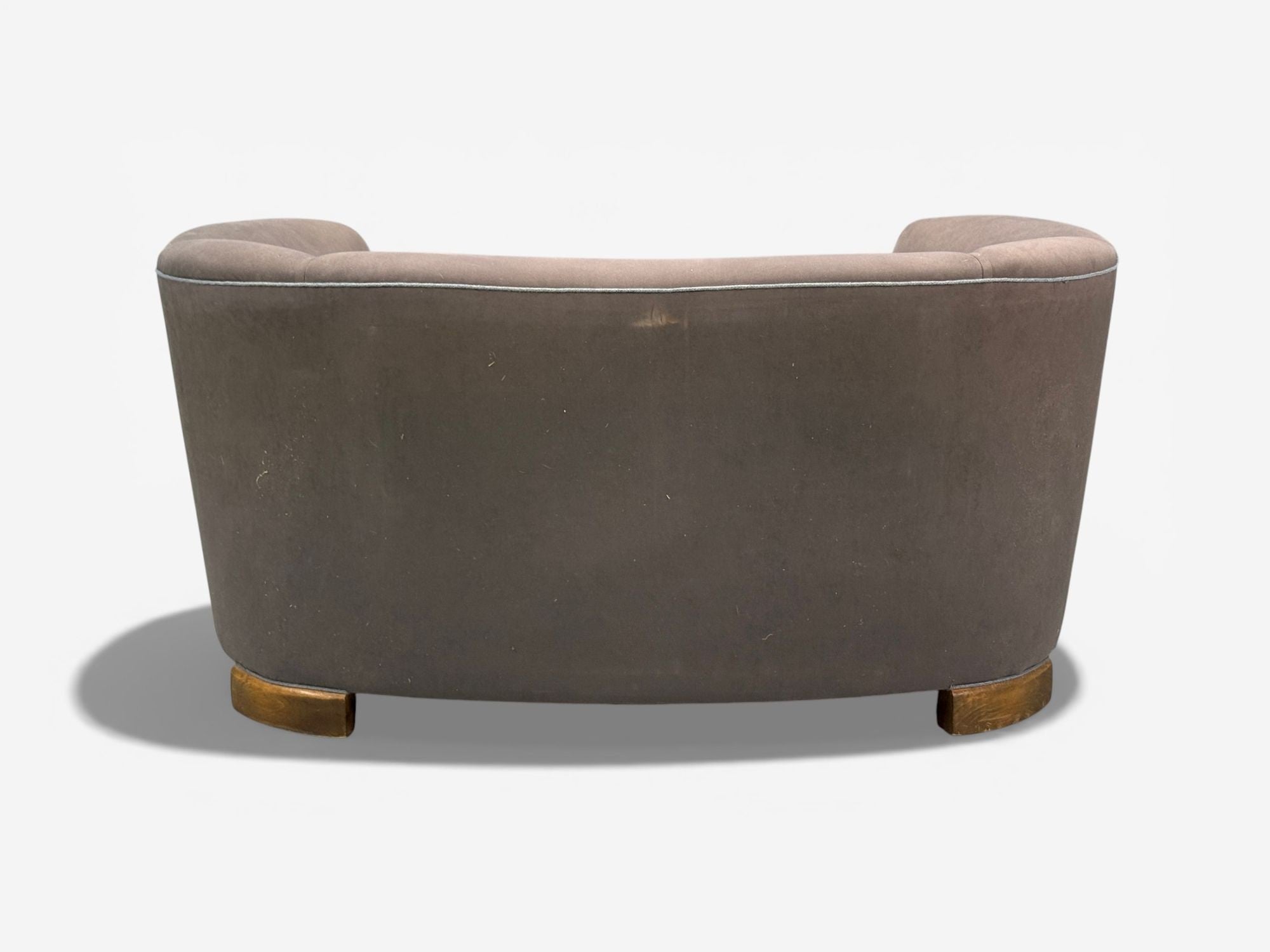 Danish Modern, Banana Sofa, Stained Beech, Fabric, Denmark, 1930s