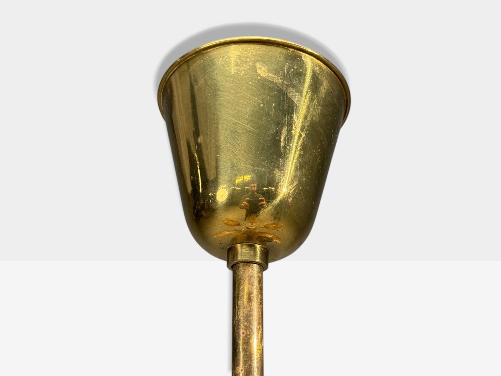 Carl Erik Bodén, Chandelier, Brass, Glass, Sweden, 1940s