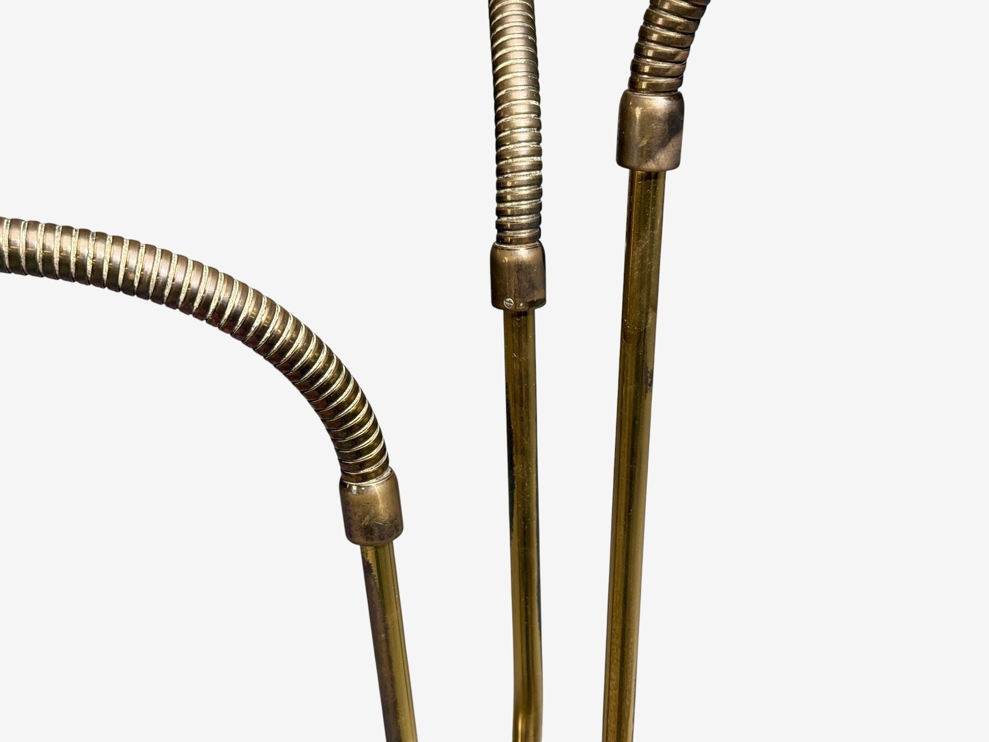 Swedish Modern, Adjustable Floor Lamp, Wood, Metal, Fabric, Sweden, 1950s