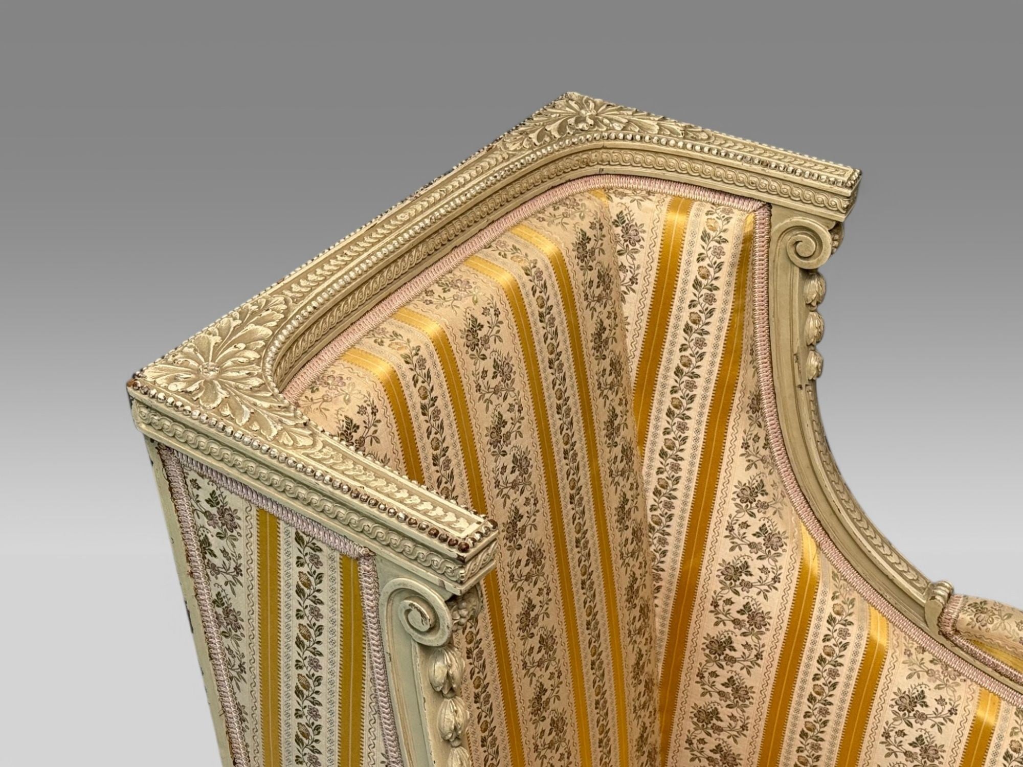 Maison Jansen attr, Louis XVI Style, Painted Wood, Lounge Chairs, France, 1920s