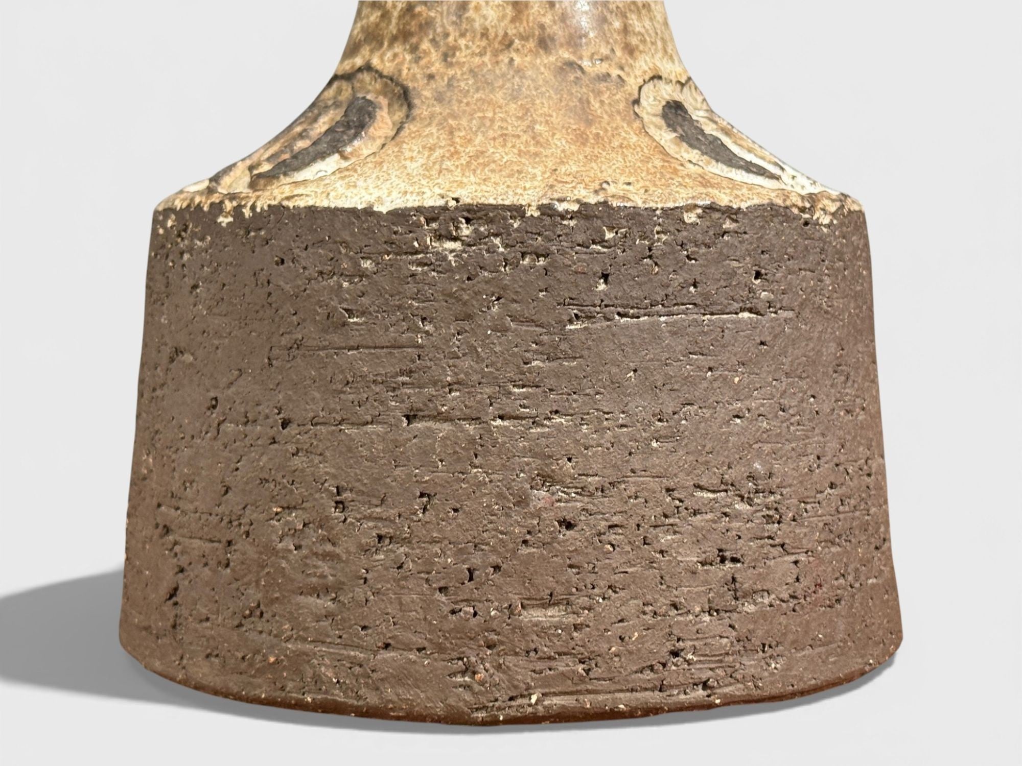 Fridtjof Sejersen, Table Lamp, Brown Ceramic, Denmark, 1960s