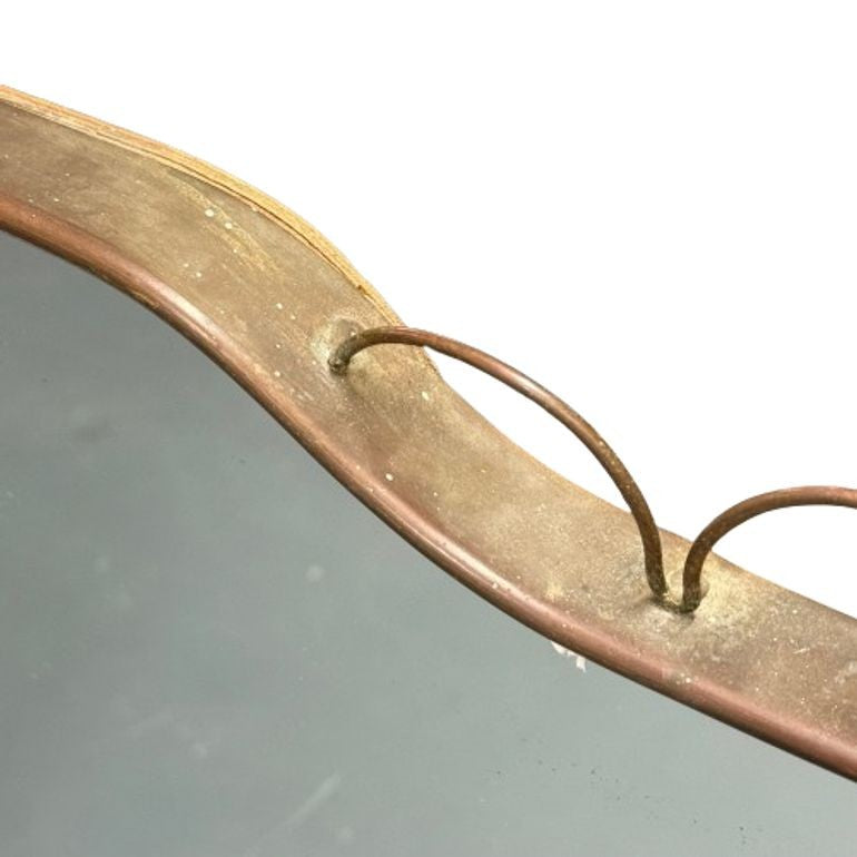Gio Ponti Attr, Italian Mid-Century Modern, Monumental Wall Mirror, Brass, 1950s