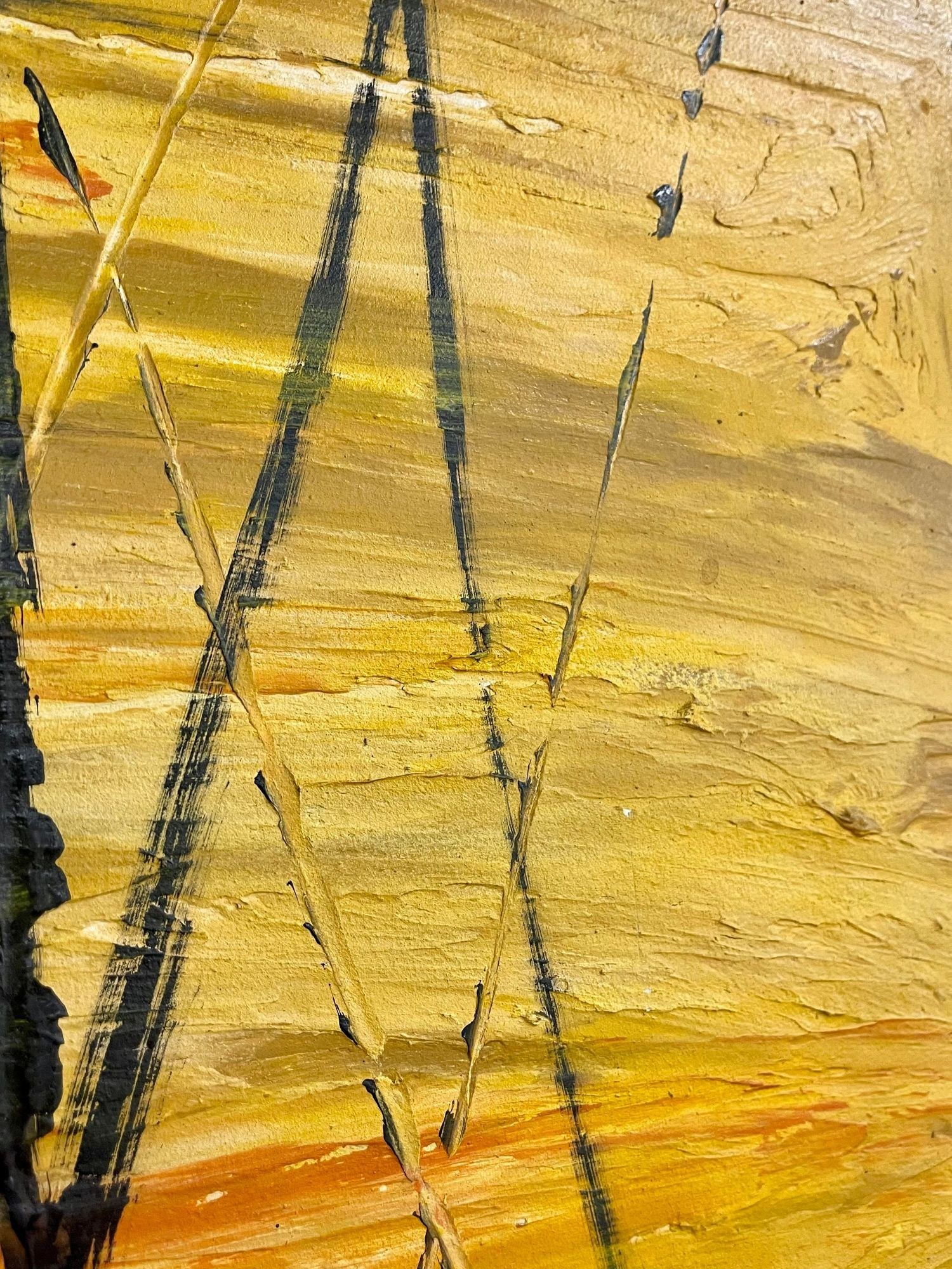 Palette Knife Oil Painting of Fishing Boats