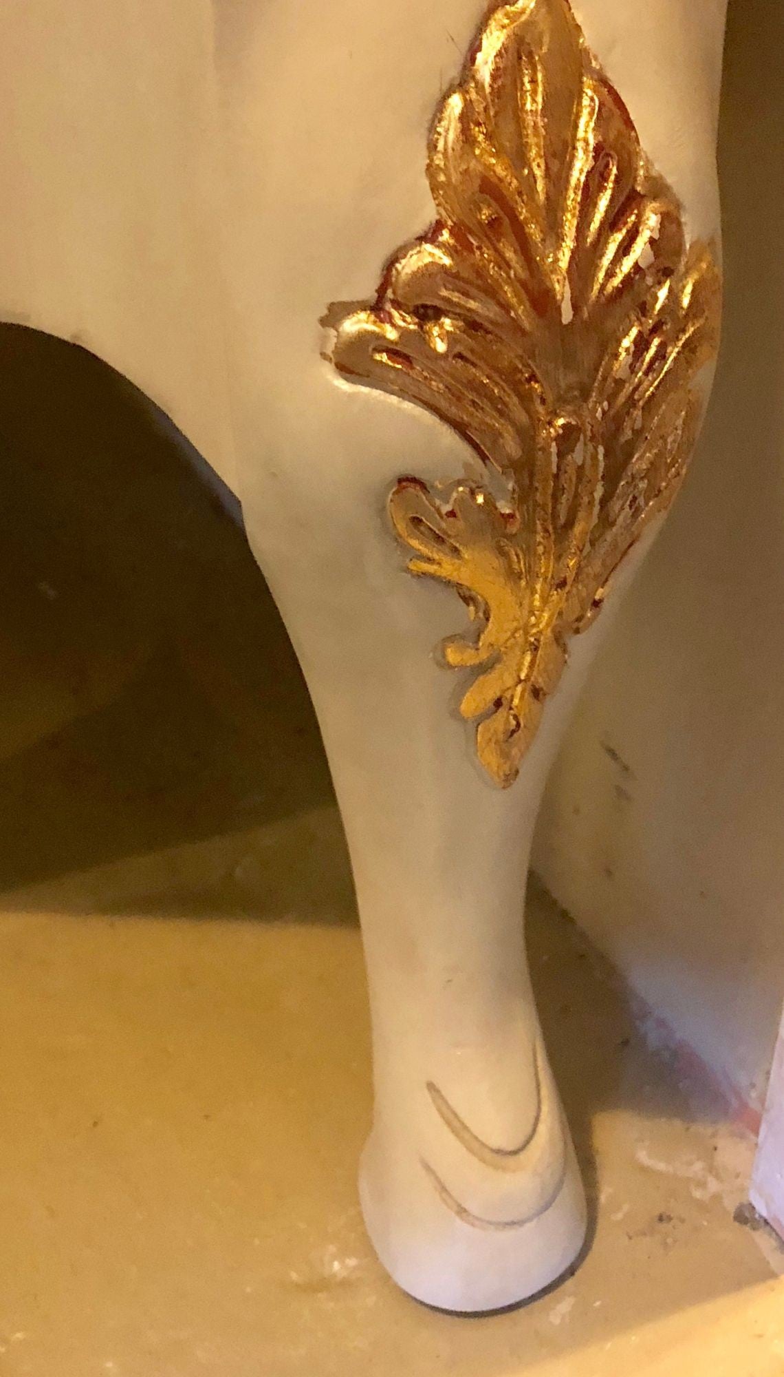 Louis XV Style Parcel-Gilt and Paint Decorated Two-Door Cabinet Server Sideboard