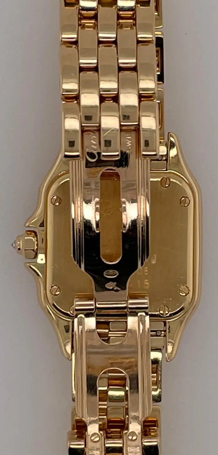 Panthère de Cartier Ladies Watch, Double Diamond Face, Vintage, 18Kt Yellow Gold