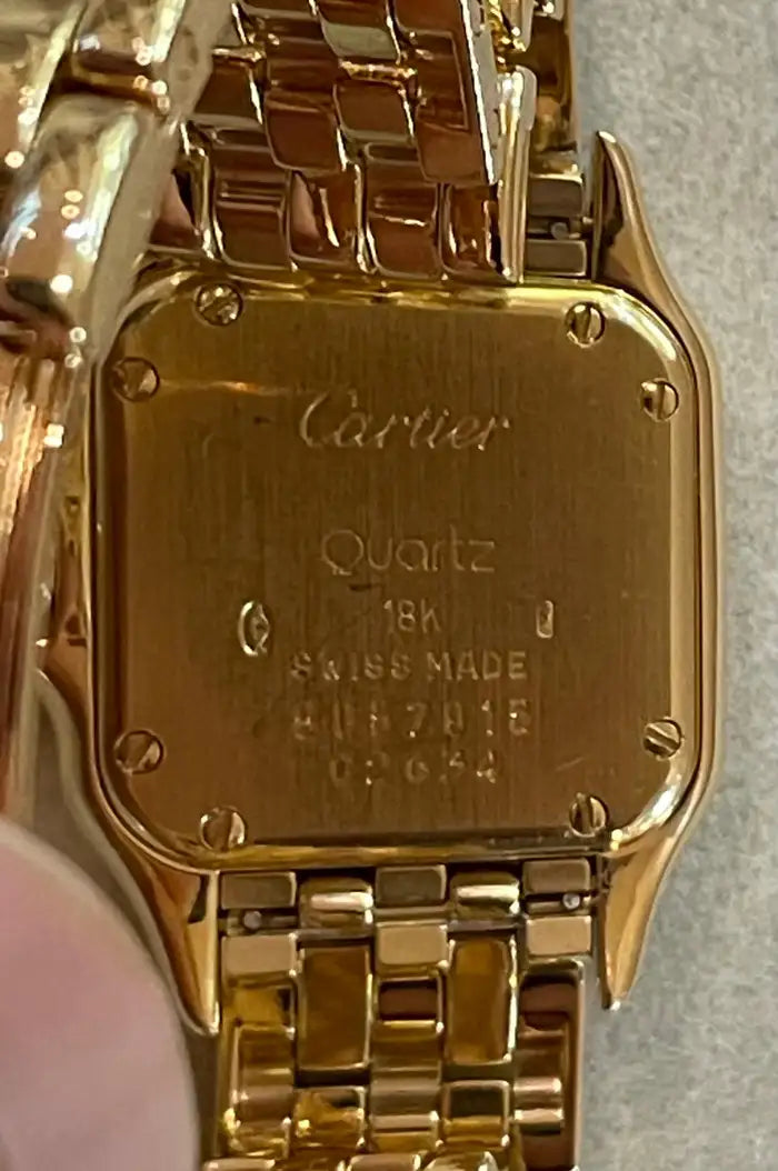 Panthère de Cartier Ladies Watch, Double Diamond Face, Vintage, 18Kt Yellow Gold
