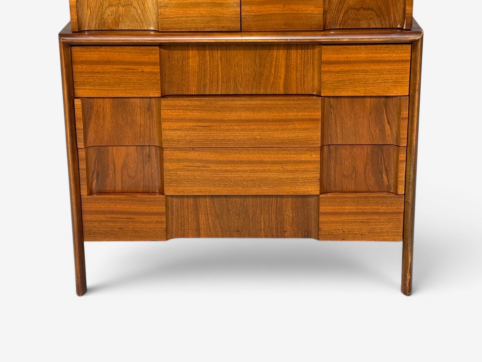 Edmond J. Spence, Sculptural Highboy, Walnut, Sweden, 1950s
